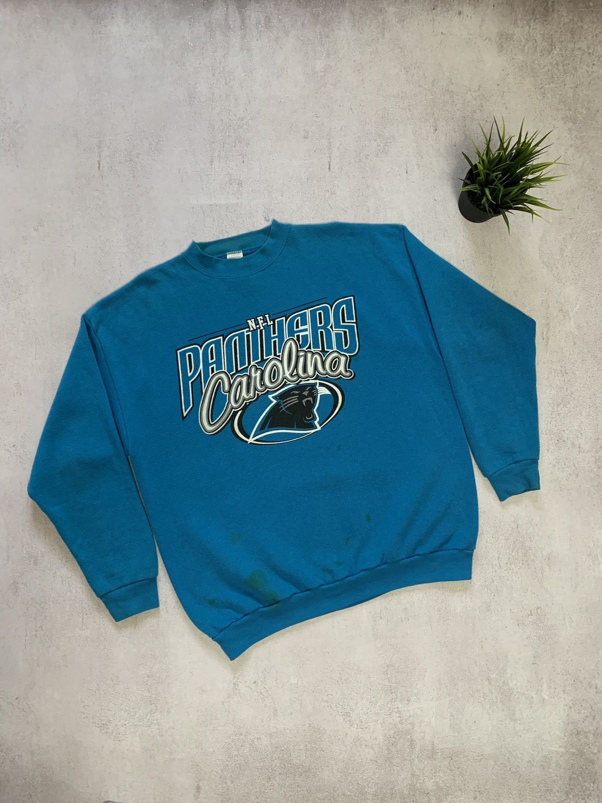 NFL Vintage Panthers Carolina Sweatshirt Baggy Distressed 90s Size US L / EU 52-54 / 3 - 1 Thumbnail