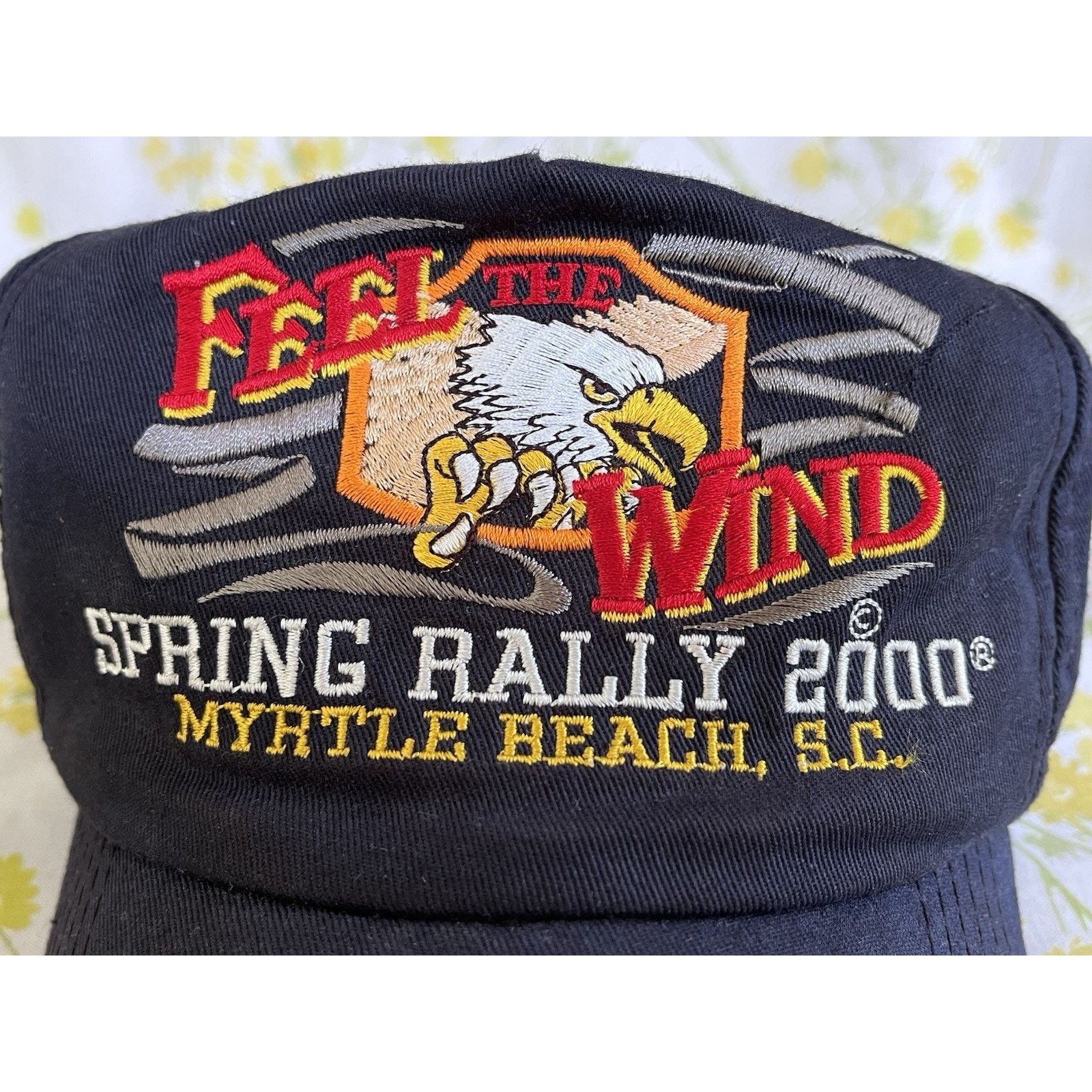 Vintage VTG 2000 Feel the Wind Bike Week Hat Myrtle Beach SnapBack Size ONE SIZE - 2 Thumbnail