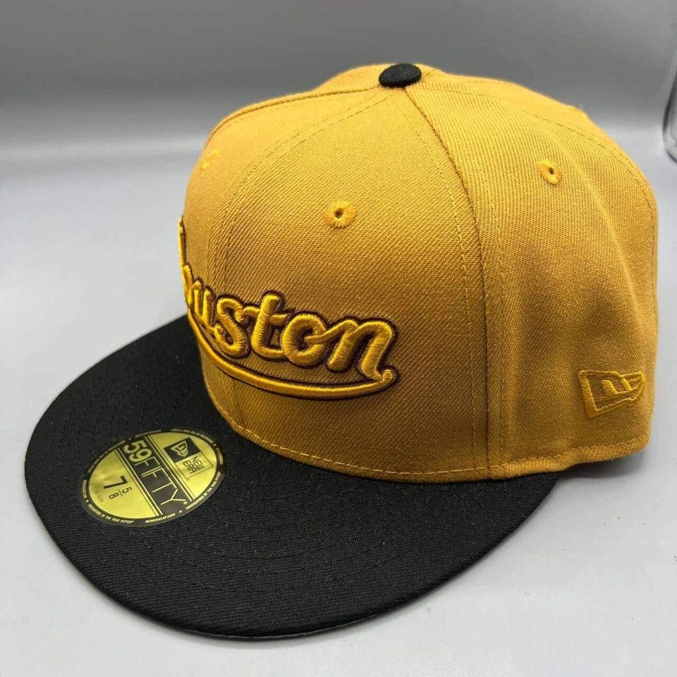 New Era Houston Astros Hat Men 7 5/8 59Fifty New Era MLB Fitted Cap Size ONE SIZE - 3 Thumbnail