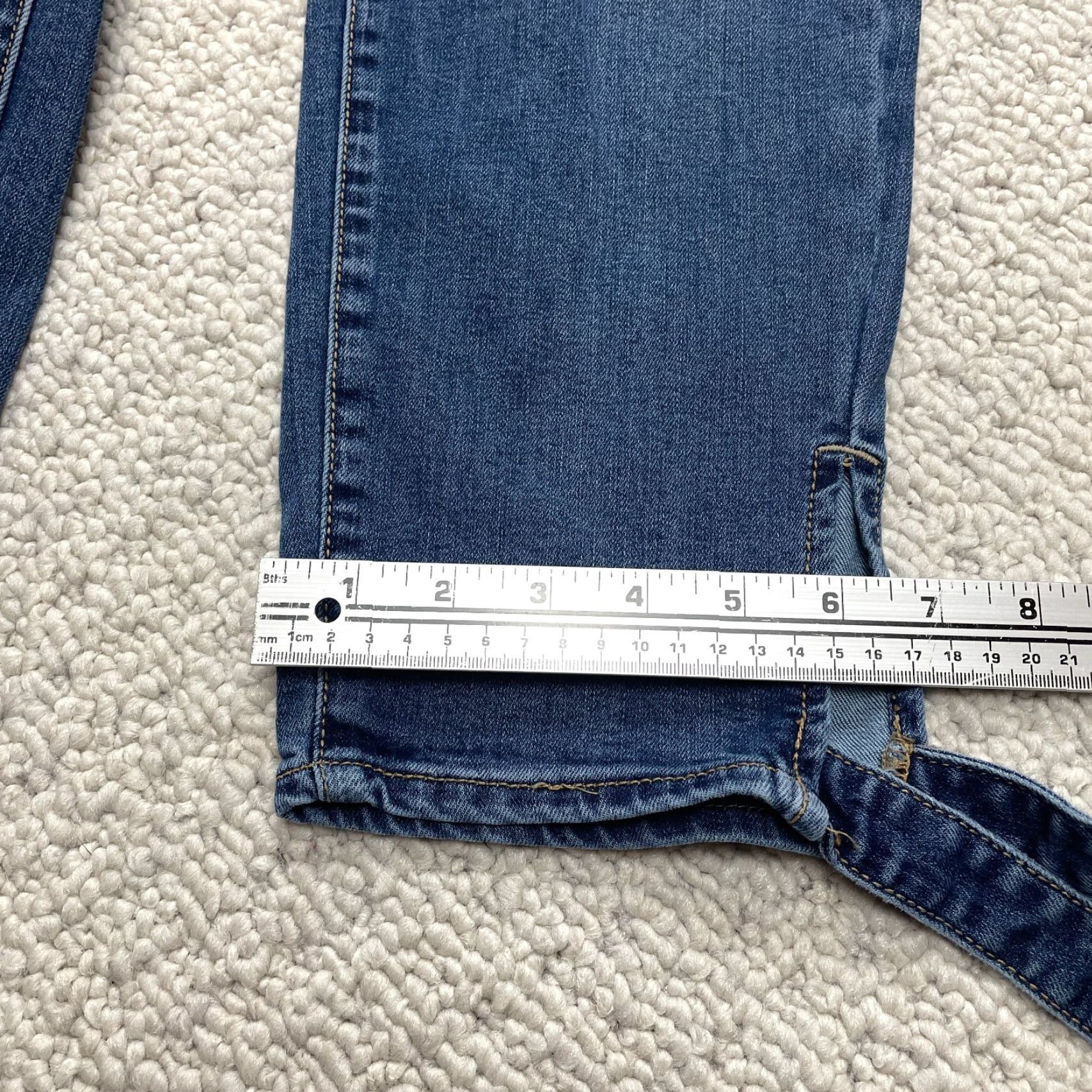 Vintage St. John's Bay Jeans Womens 16 W Blue Denim Skinny Leg Ankle Tie 35x26 Mid Rise Size 38" / US 16 / IT 52 - 3 Thumbnail