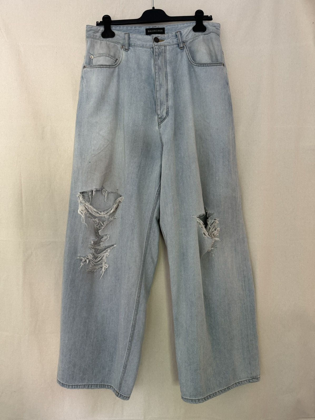 Balenciaga Balenciaga Distressed Ripped Skater Baggy Jeans - S Size US 30 / EU 46 - 1 Thumbnail