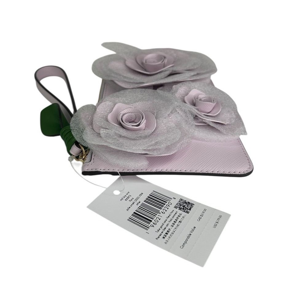 Kate Spade Kate Spade Flora Flower Medium L-Zip Wristlet Pale Amethyst Size ONE SIZE - 8 Thumbnail