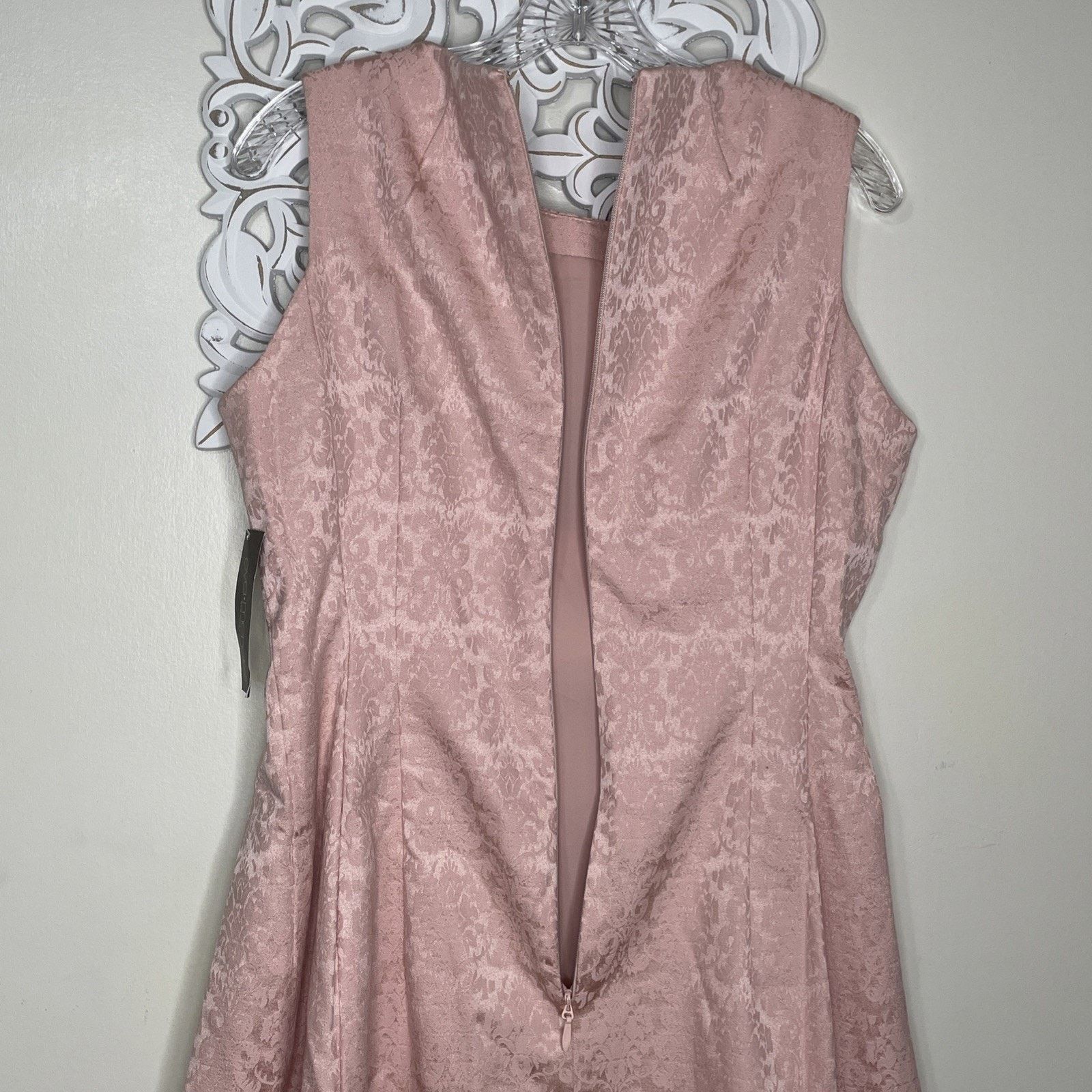 Other EVA MENDES New York Co 10 Sleeveless Damask DRESS PINK NWT Size L / US 10 / IT 46 - 7 Thumbnail