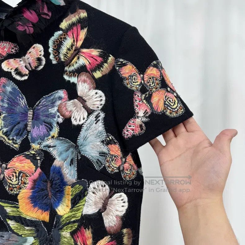 Valentino Valentino Heavy work embroidered butterfly nail bead wool Size M / US 6-8 / IT 42-44 - 4 Thumbnail