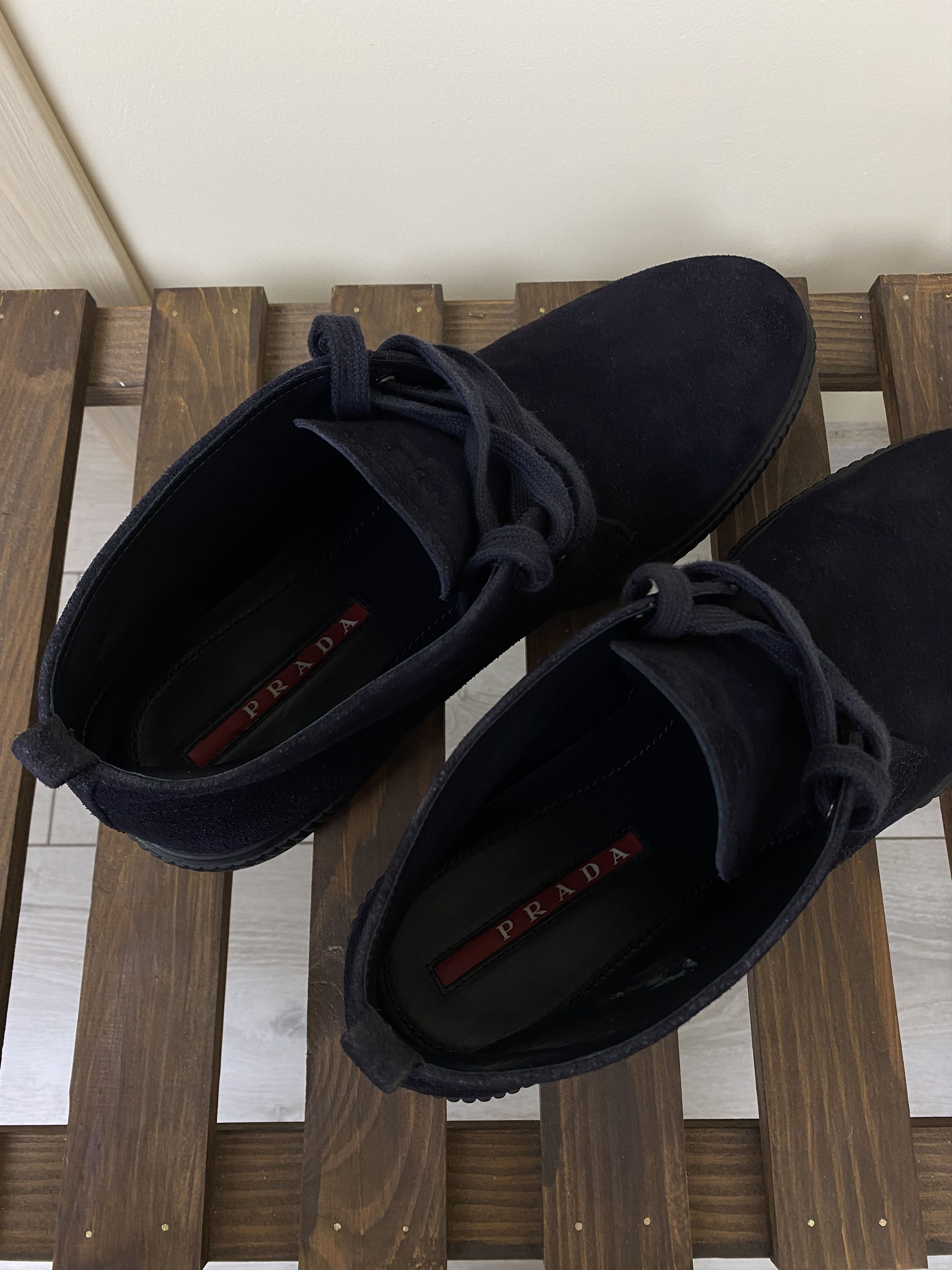 Prada Vintage Prada navy blue leather suede boots shoes 4T 2754 Size US 8.5 / EU 41-42 - 7 Thumbnail