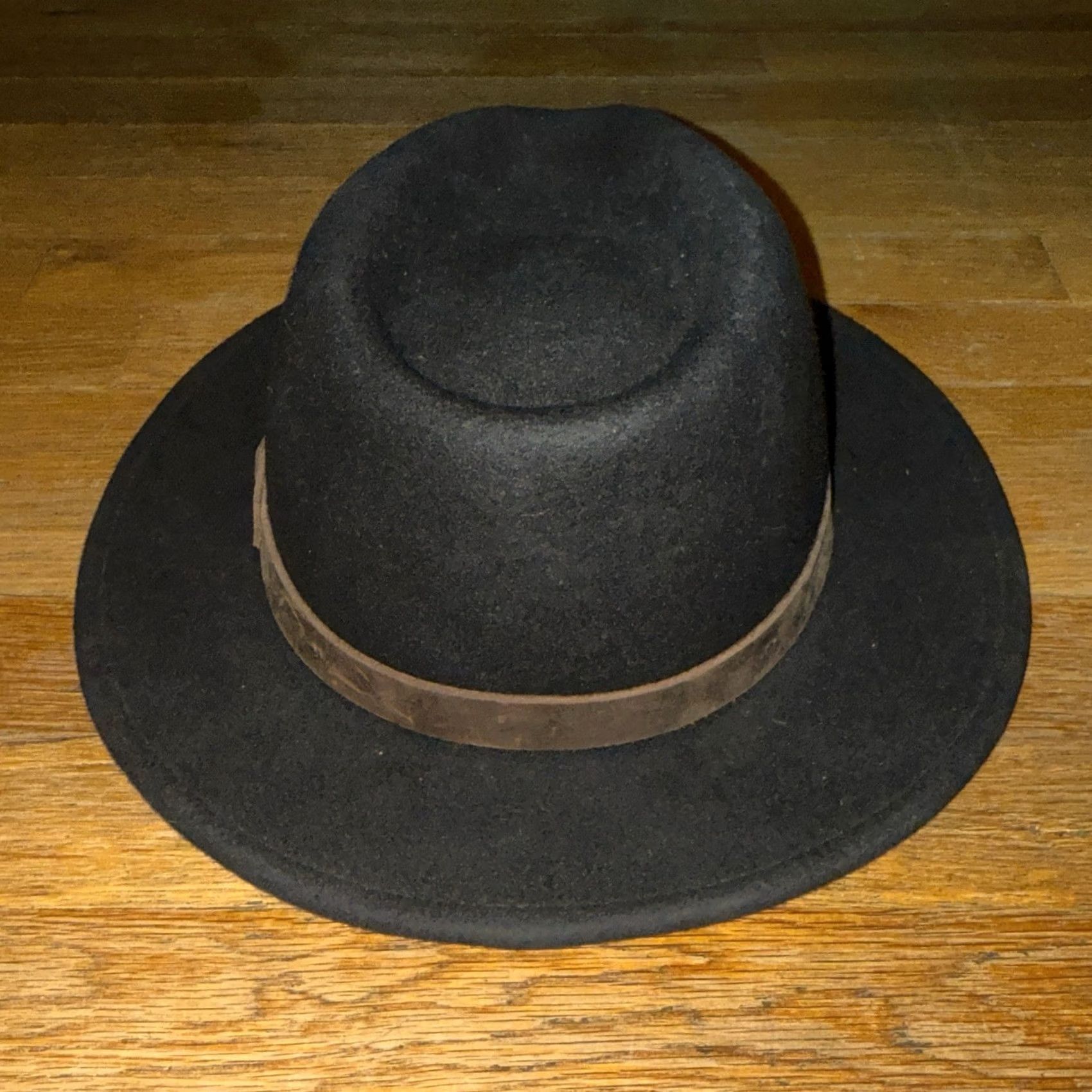 Brixton Brixton Fedora Hat Medium M Men Wool Felt Black Wide Brim 7 1/4 58cm Size ONE SIZE - 4 Thumbnail