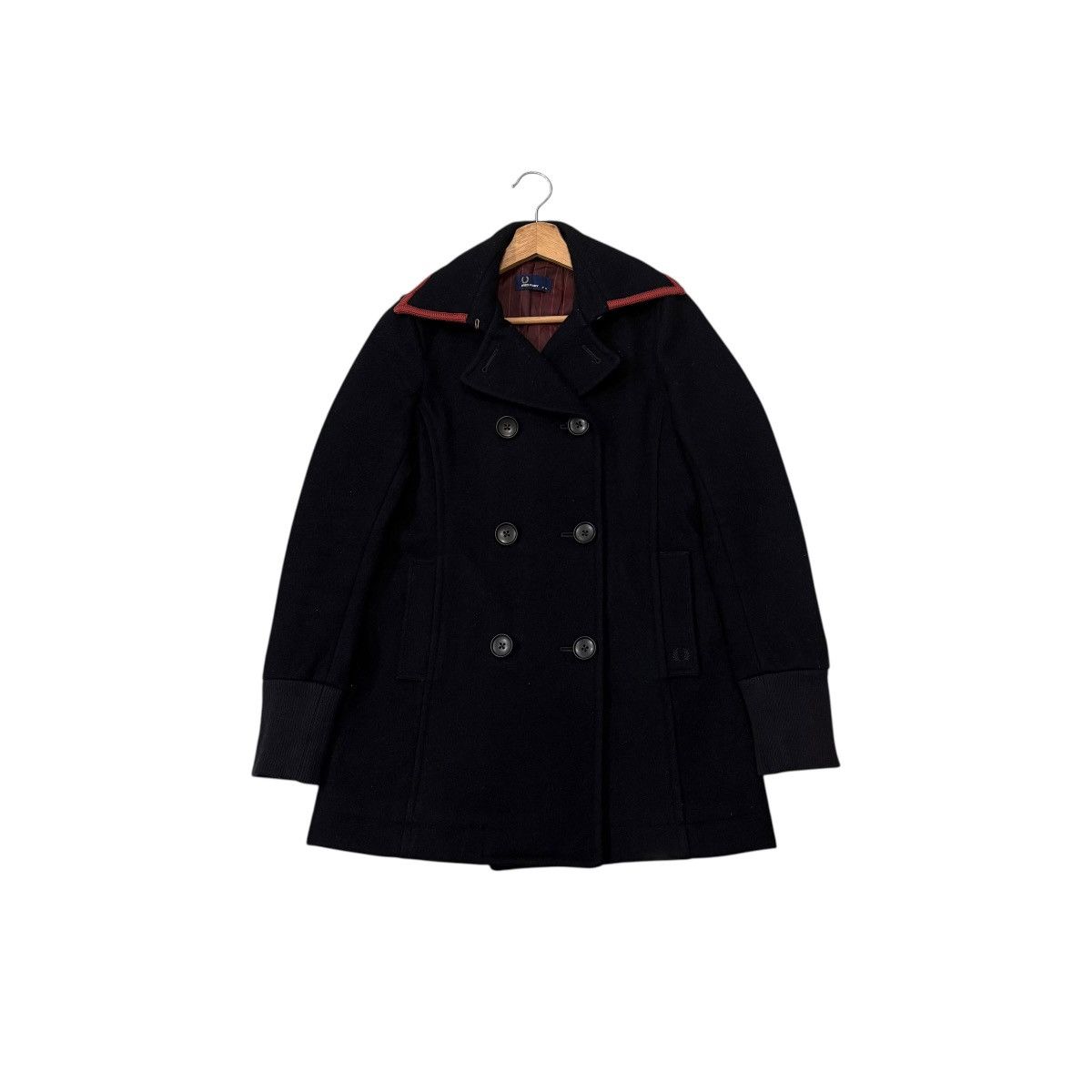 Fred Perry Vintage Fred Perry Wool Double Collar Long Jacket Size M / US 6-8 / IT 42-44 - 1 Thumbnail