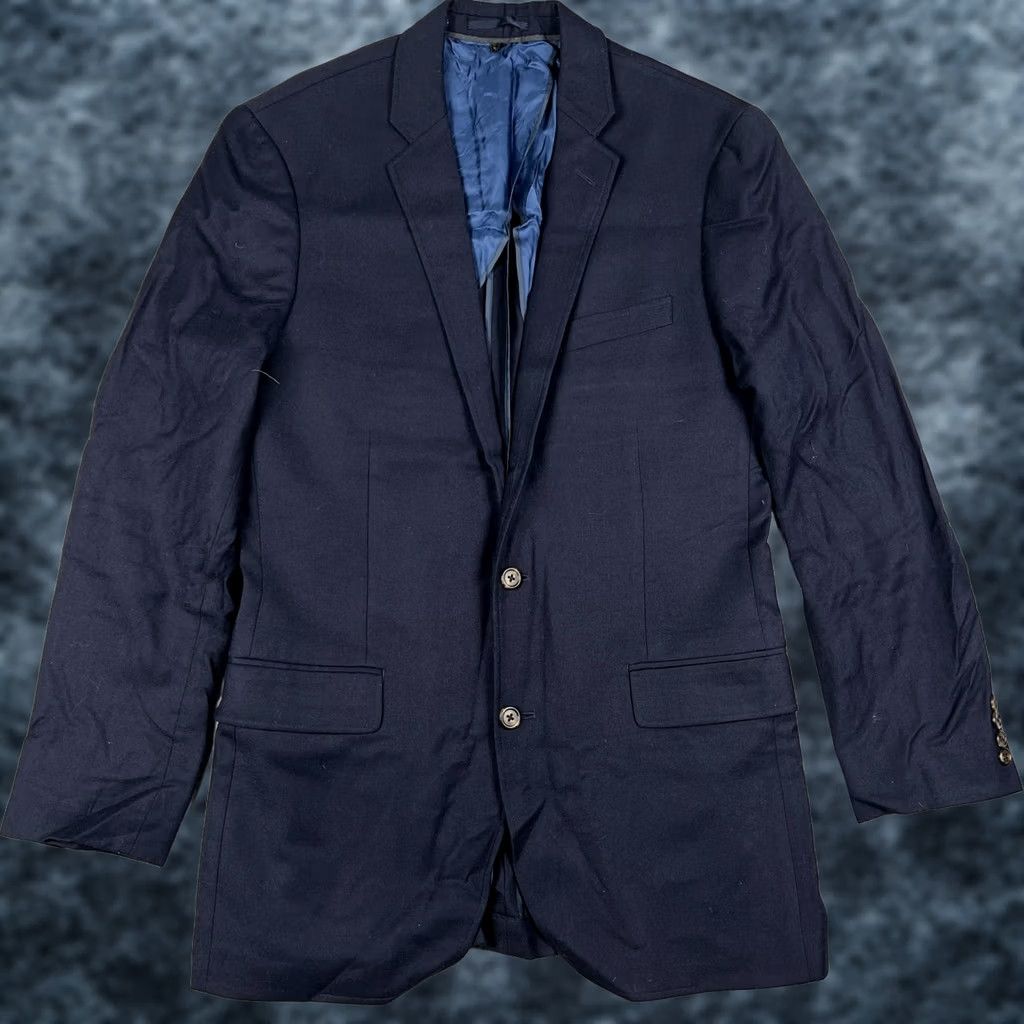 J.Crew J Crew Ludlow Mens 40L Blue Wool Sport Coat Blazer Suit Jacket American Woolen Size 40R - 1 Thumbnail