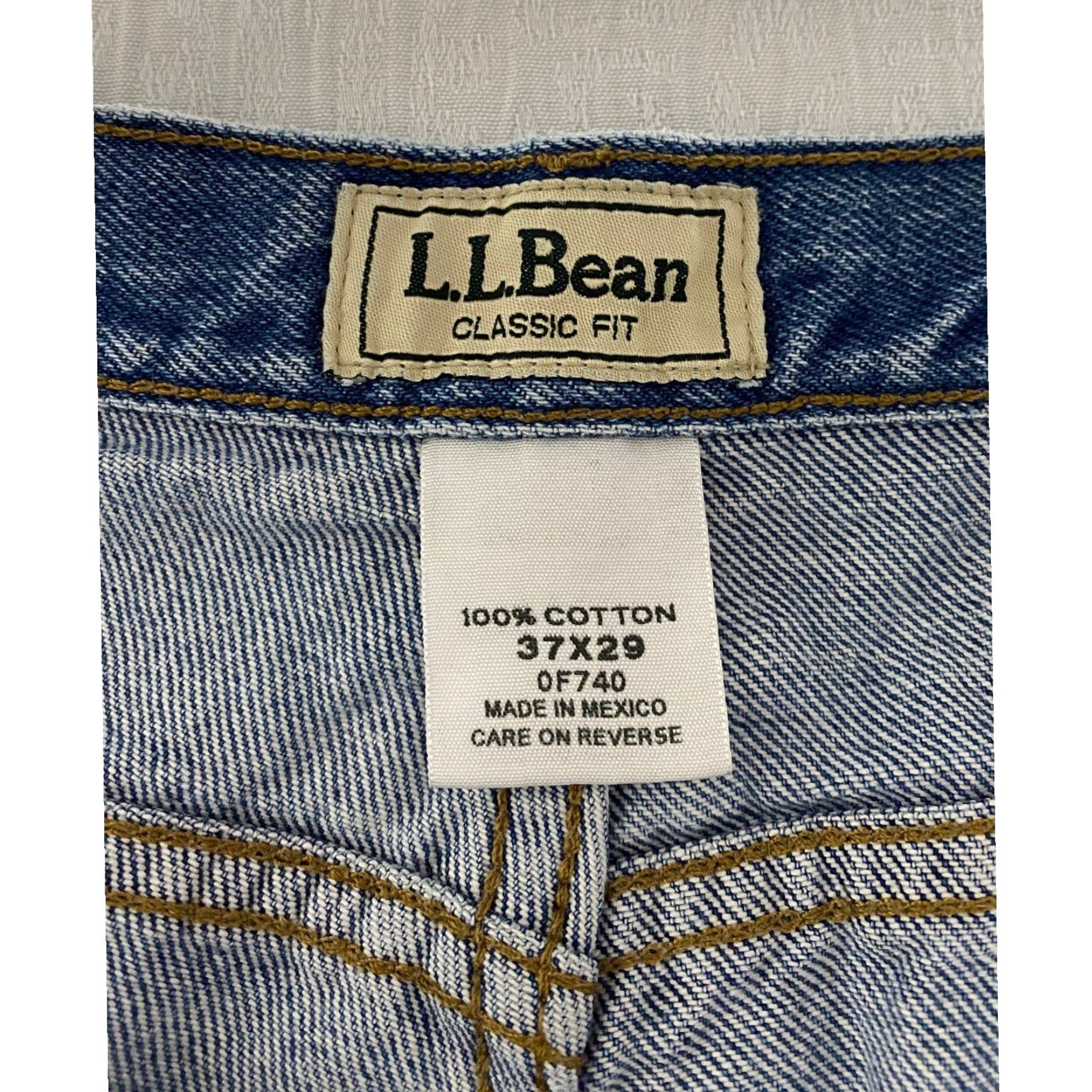 Denime LLBean Classic Fit Jeans Mens 36x28 Blue Denim Cotton Straight Leg Pants Size US 36 / EU 52 - 6 Thumbnail