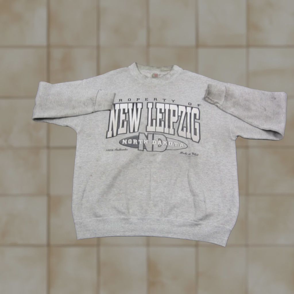 Fruit Of The Loom Vintage Fruit of the Loom Sweatshirt Mens L Gray 90s Cropped? Size US L / EU 52-54 / 3 - 1 Thumbnail