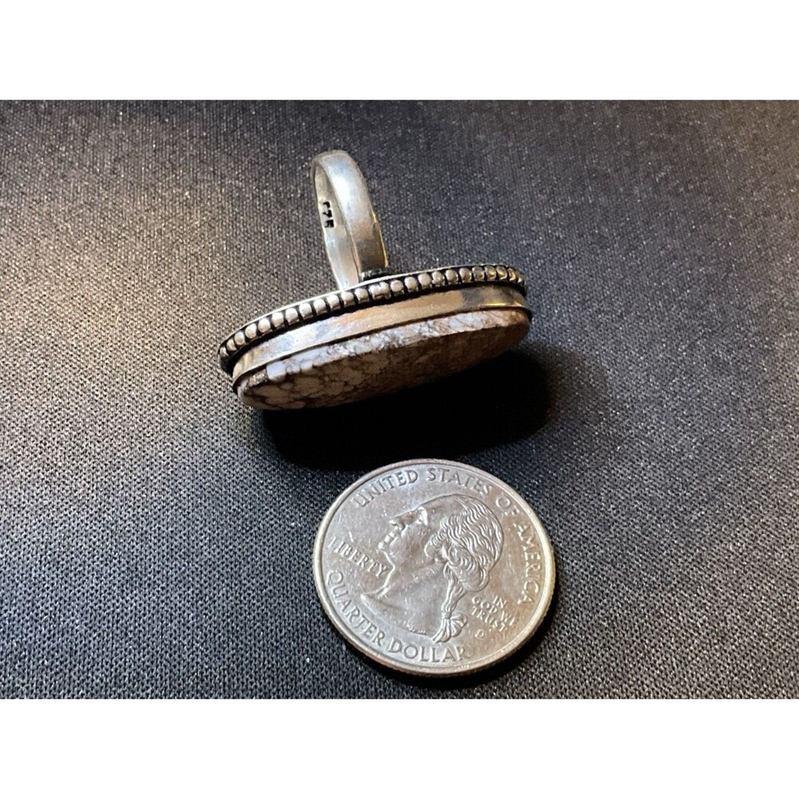 Other 925 Sterling Navajo Wild Horse Manesite Oval Ring Size 7 Size ONE SIZE - 5 Thumbnail