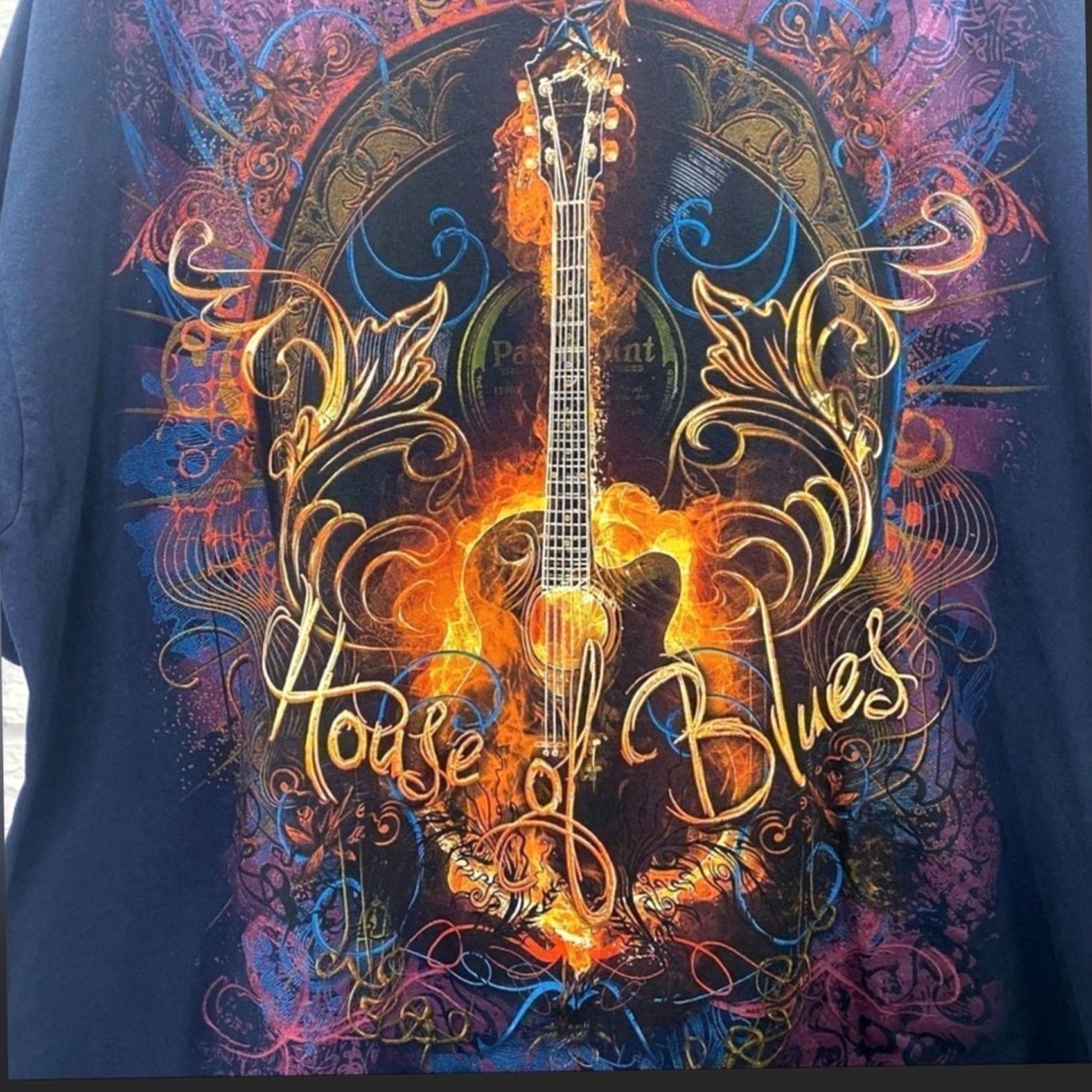 Vintage MENS House Of Blues Orlando AOP Guit ar Print Y2K Shirt 2XL All Over Print Ladies? Size US XXL / EU 58 / 5 - 4 Thumbnail