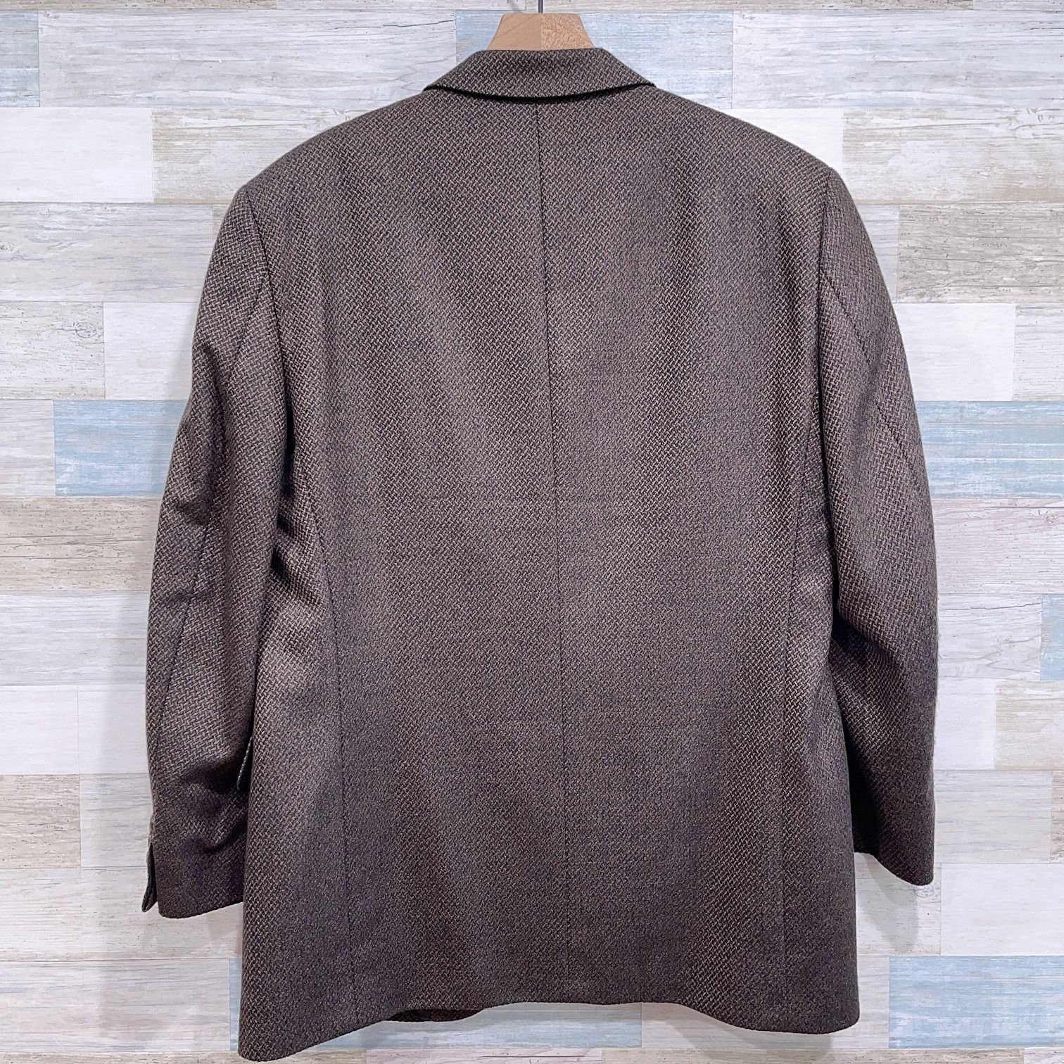 Jack Victor Jack Victor Wool Luxe Tweed Sport Coat Jacket Taupe Brown 42 Size 42R - 5 Thumbnail