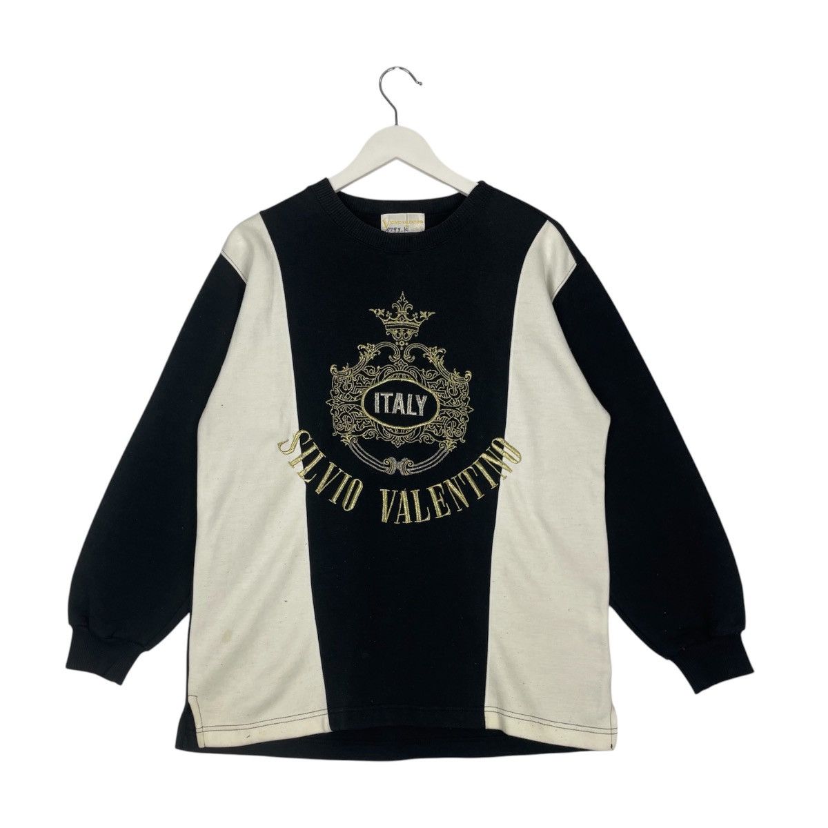 Designer × Vintage Vintage Hoodie/sweater SILVIO VALENTINO ITALY BIG LOGO Size US S / EU 44-46 / 1 - 1 Thumbnail
