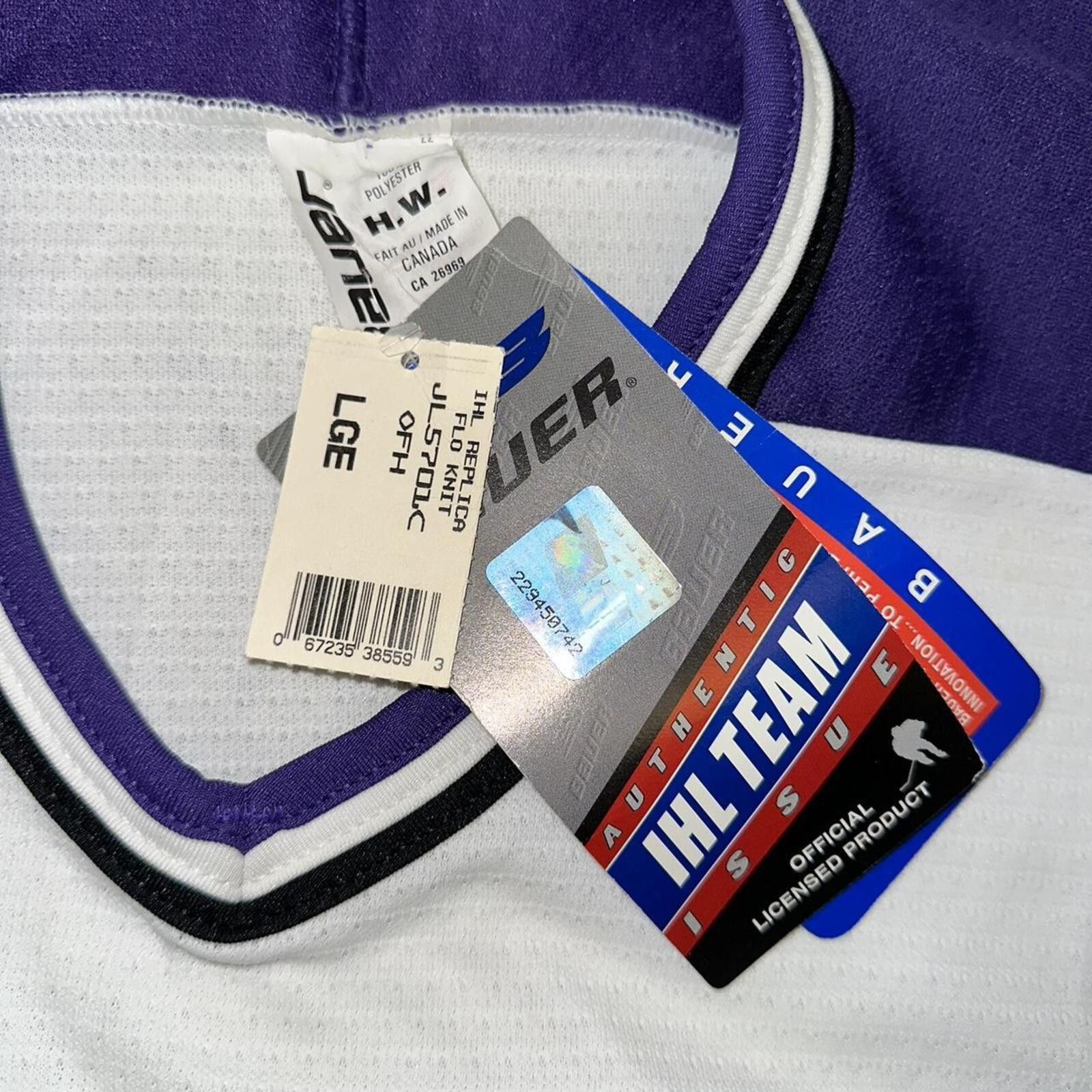 NHL Vintage 90s Orlando Solar Bears Bauer Prowear Hockey Jersey Size US L / EU 52-54 / 3 - 3 Thumbnail