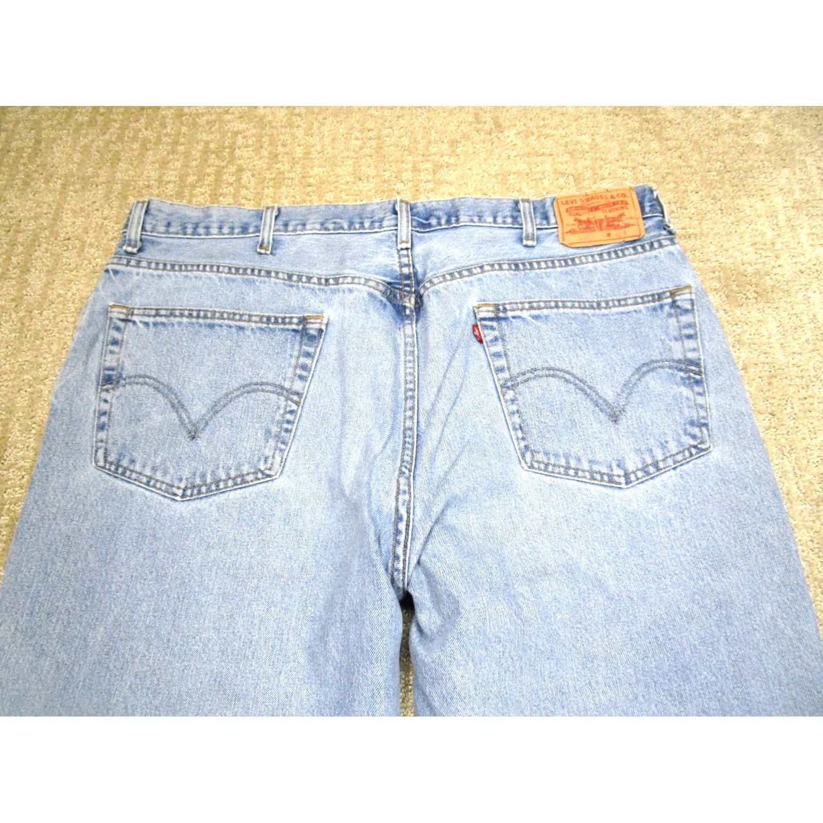 Levi's VINTAGE Levi's 550 Jeans Men 42x30 Blue Straight Pants Light Wash Denim Y2K 00s Mens Jeans Blue Leather Logo 5-Pocket Decade: 2000s Size US 42 / EU 58 - 5 Thumbnail
