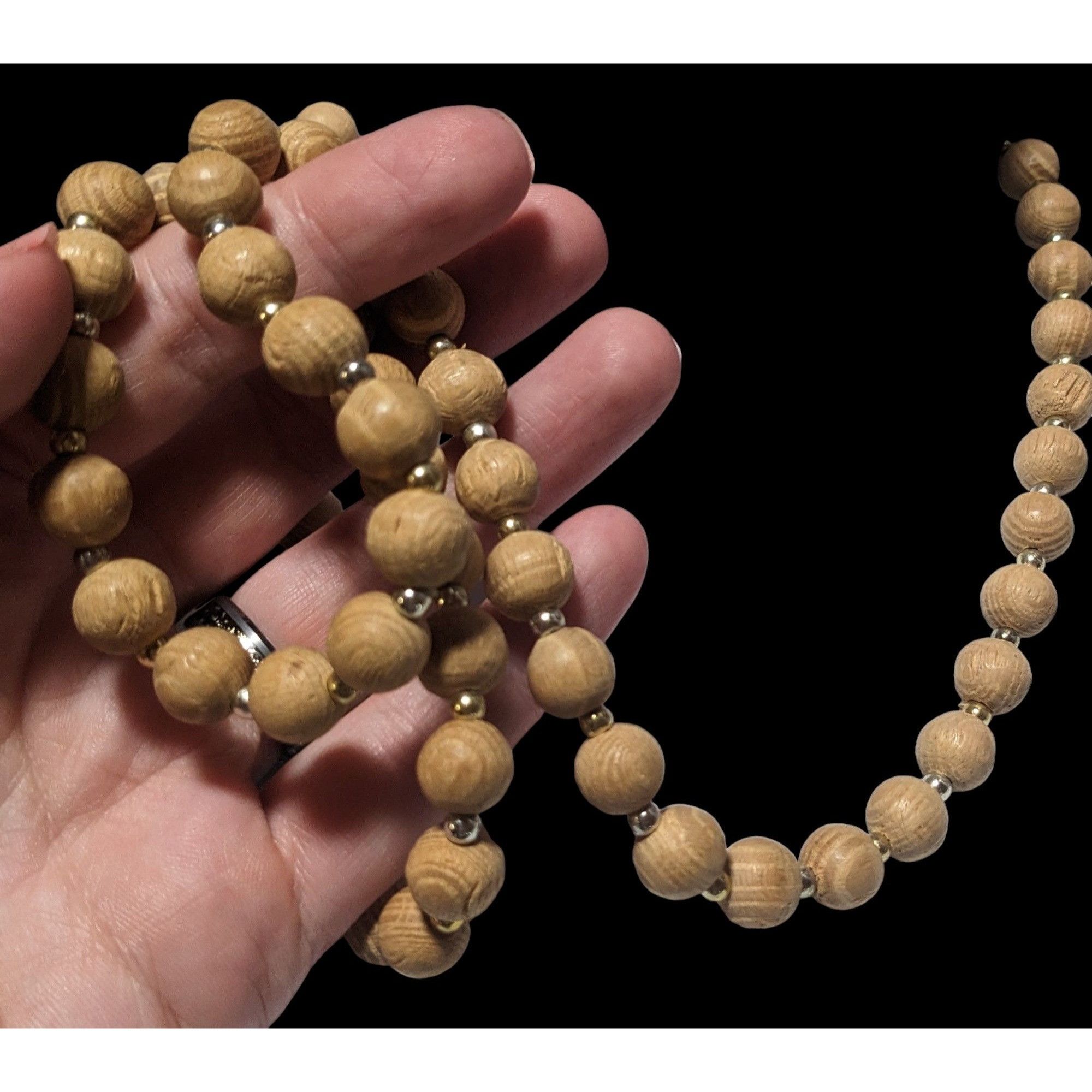 Other Casual Retro Tan Wooden Beaded Necklace Size ONE SIZE - 3 Thumbnail