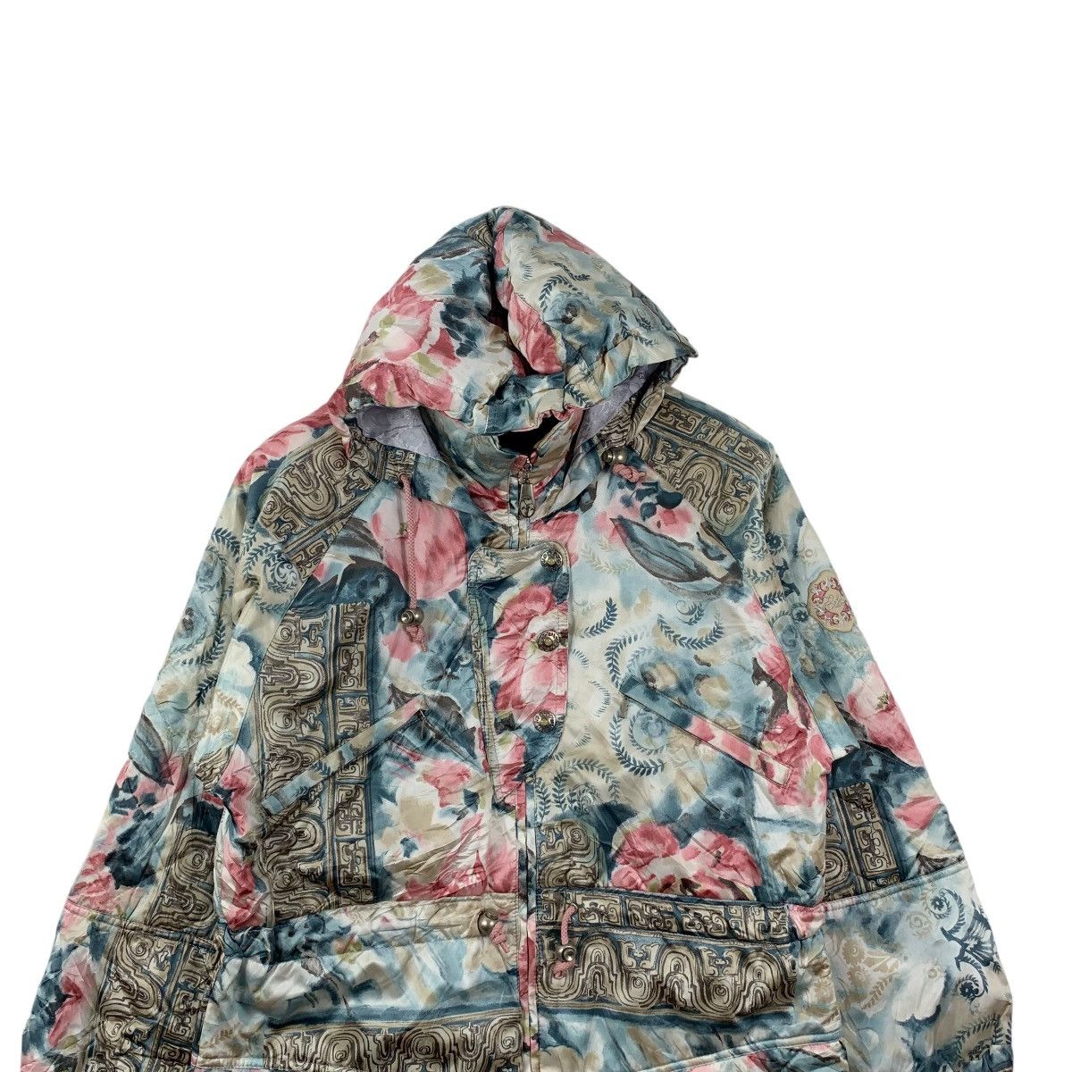 Ellesse Vintage ELBE ELLESSE Over Print Floral Ski Puffer Jacket Size M / US 6-8 / IT 42-44 - 2 Thumbnail
