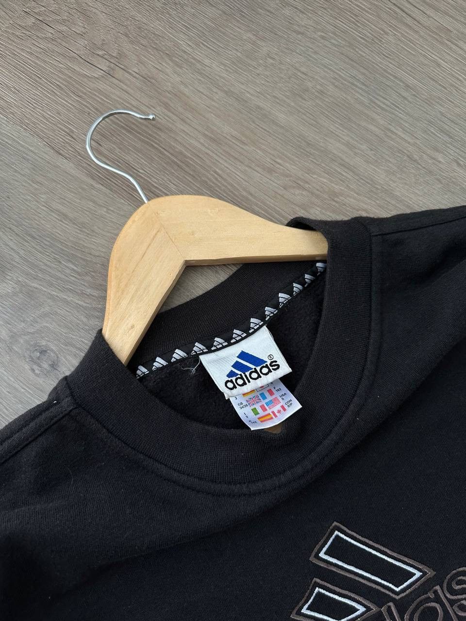 Adidas × Vintage Vintage Adidas Black Sweatshirt Center Logo Size US S / EU 44-46 / 1 - 6 Thumbnail