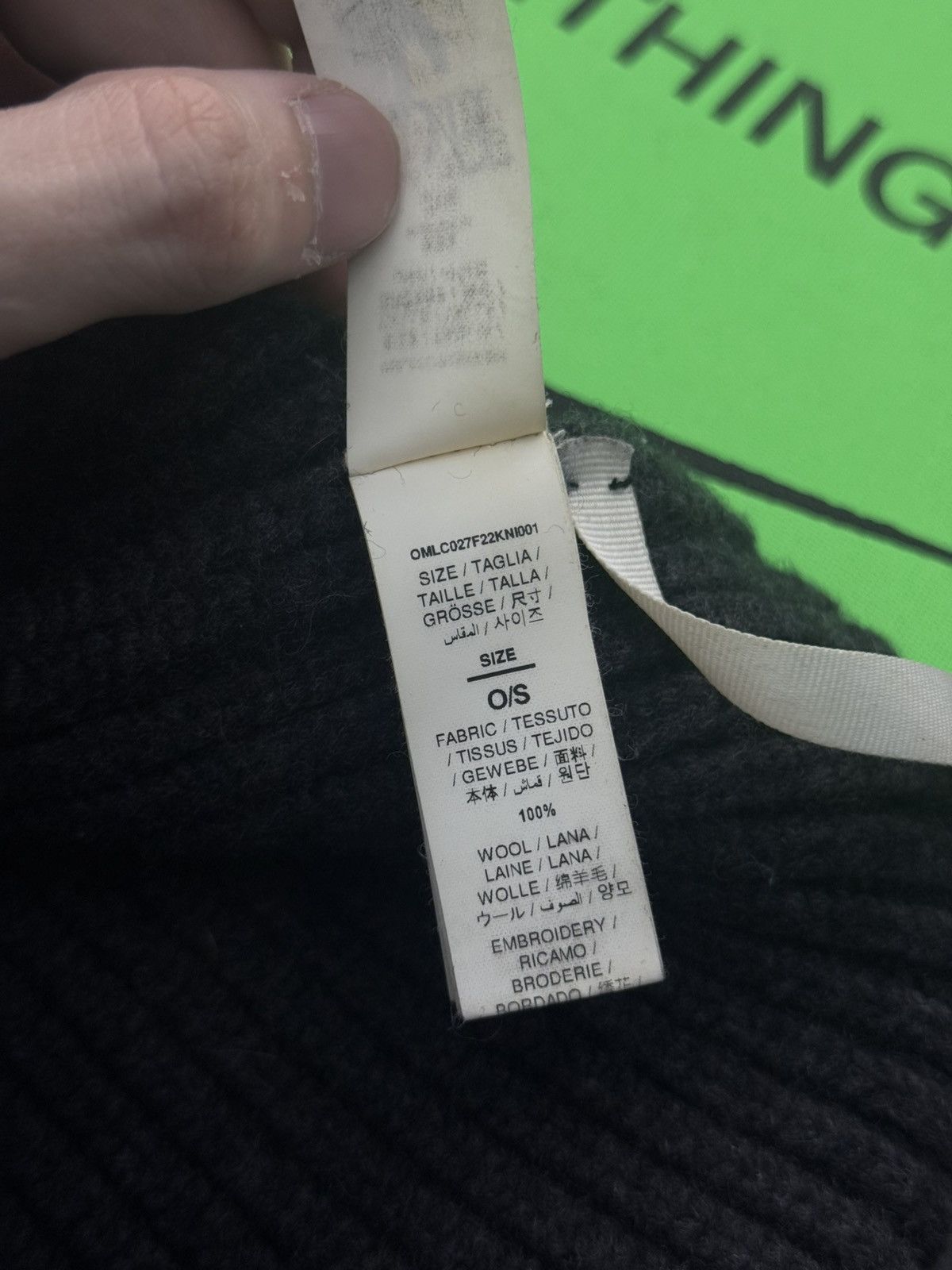 Off-White Off White Grey Beanie Hat Pre Owned 🧼 Size ONE SIZE - 10 Thumbnail