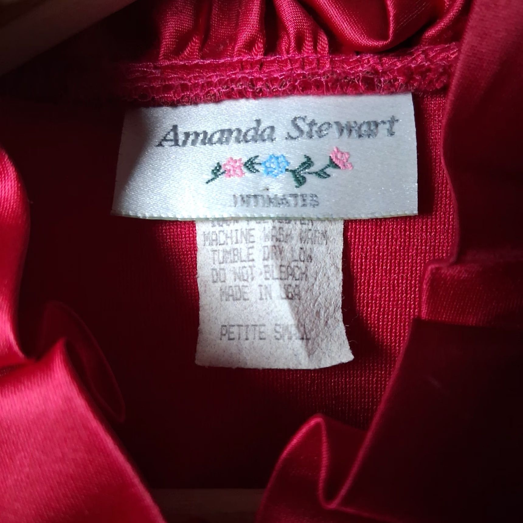 Vintage VINTAGE Amanda Stewart Intimates Robe Nightgown Housecoat S Pink 1980s Velour Eveningwear Girls Size ONE SIZE - 4 Thumbnail