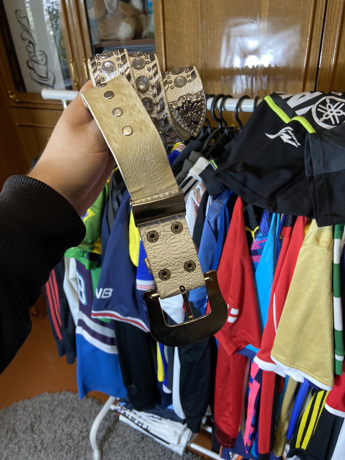 Japanese Brand × Vintage VINTAGE 90s LEATHER BELT GOTH EMO PUNK JEWELS BB SIMON STYLE Size ONE SIZE - 5 Thumbnail