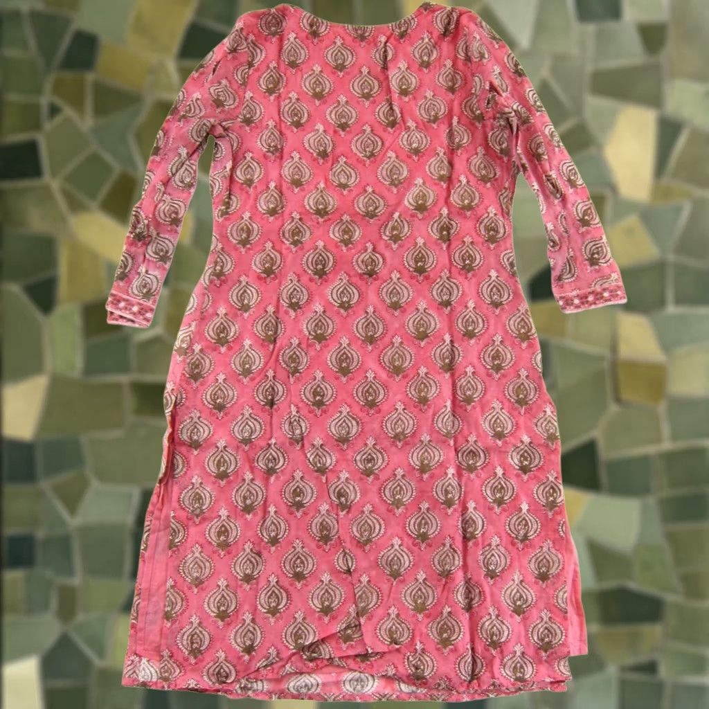 fabindia silk dresses Fabindia Emerald Green Lined Embroidered Tunic Dress Slim Fit Women's Size  Small