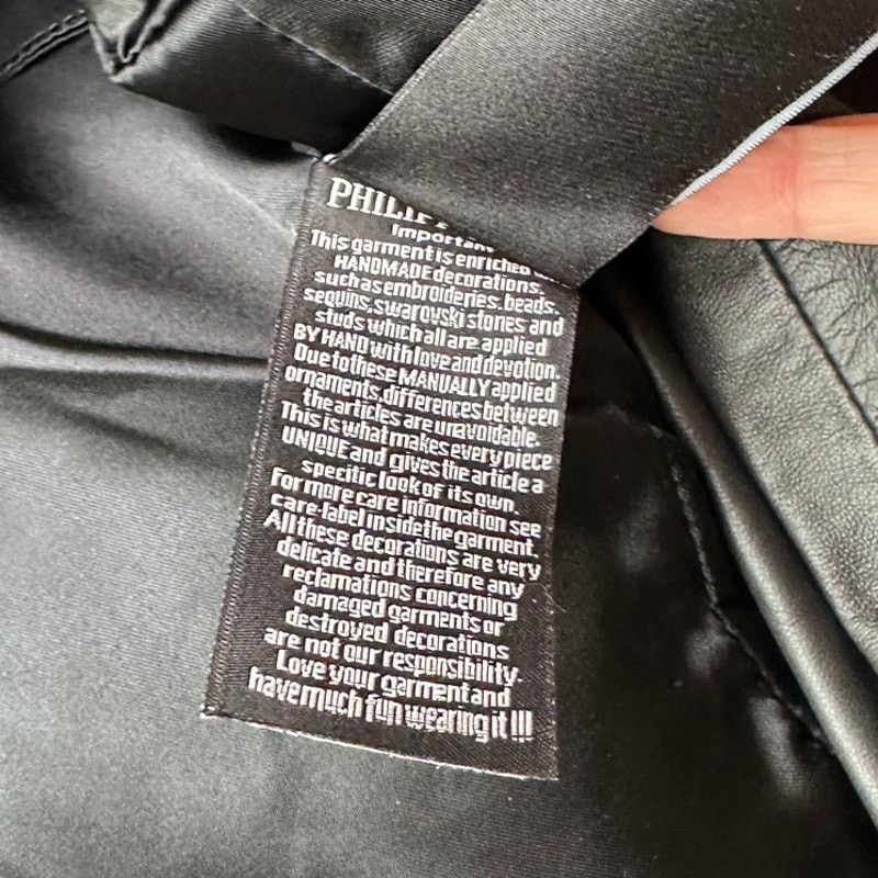 Philipp Plein NWT Philipp Plein “I Was Here” Fur Leather Jacket Black RARE Size M / US 6-8 / IT 42-44 - 18 Thumbnail