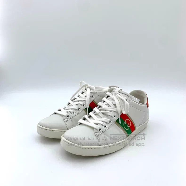 Gucci Gucci Ace series white striped double G embroidered lace-u Size US 7 / IT 37 - 1 Thumbnail