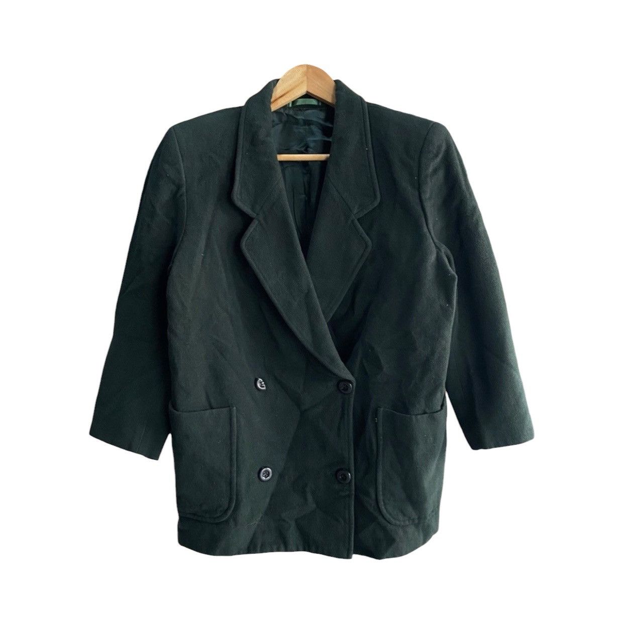 Burberry Vintage Burberry 100% Wool Double Breasted Blazer Jacket Size US S / EU 44-46 / 1 - 1 Thumbnail