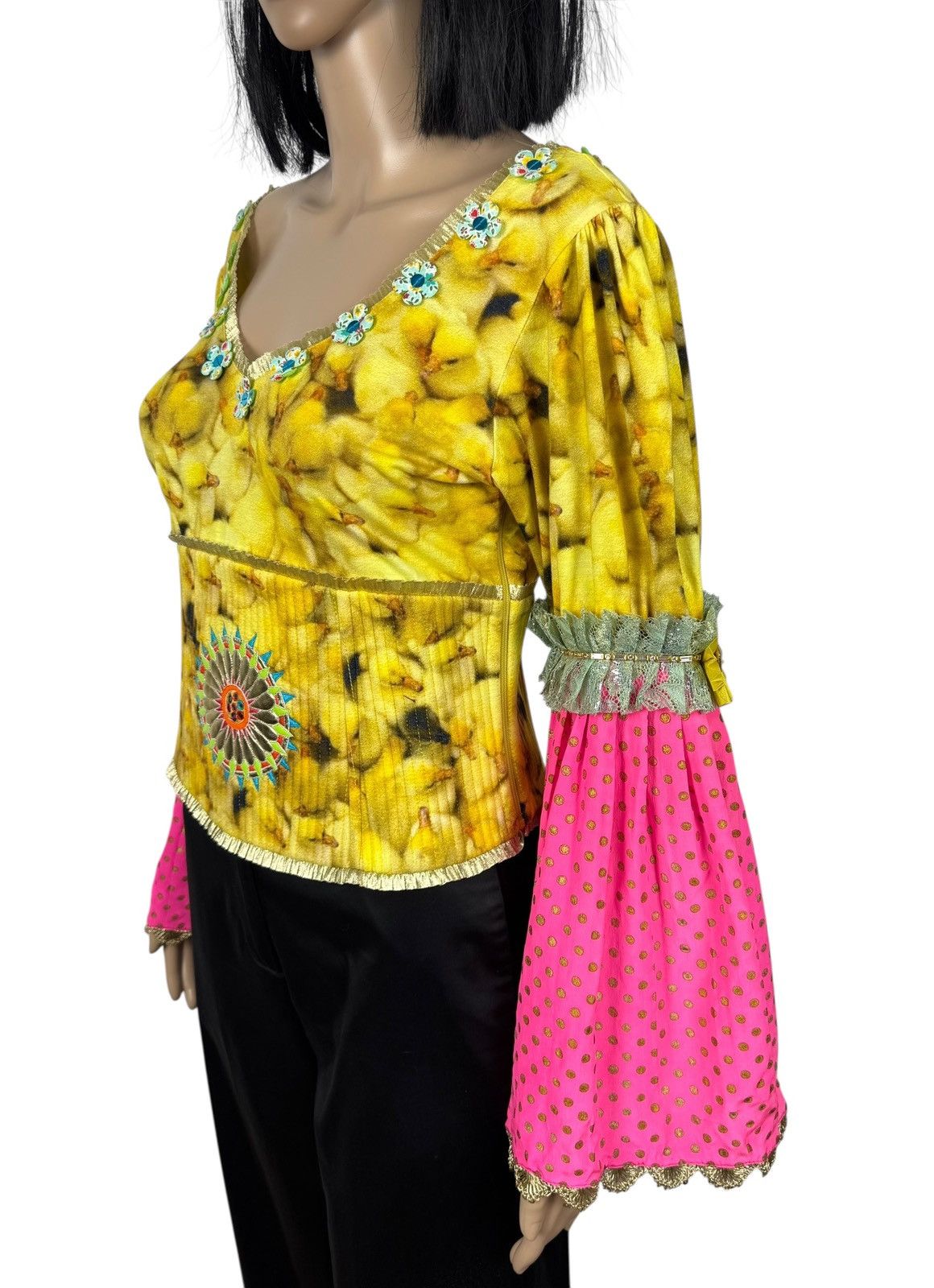 Manish Arora Manish Arora Silk Viscose Blouse Printed Baloon Sleev size L Size L / US 10 / IT 46 - 9 Thumbnail