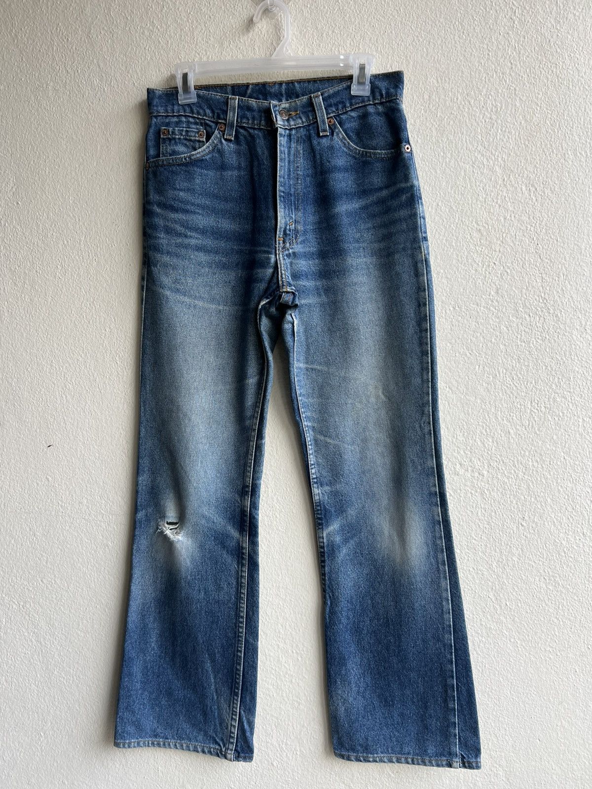 Levi's × Vintage Vintage 90s Levi’s 517 Faded Denim Bootcut Jeans Flare Size US 30 / EU 46 - 2 Thumbnail