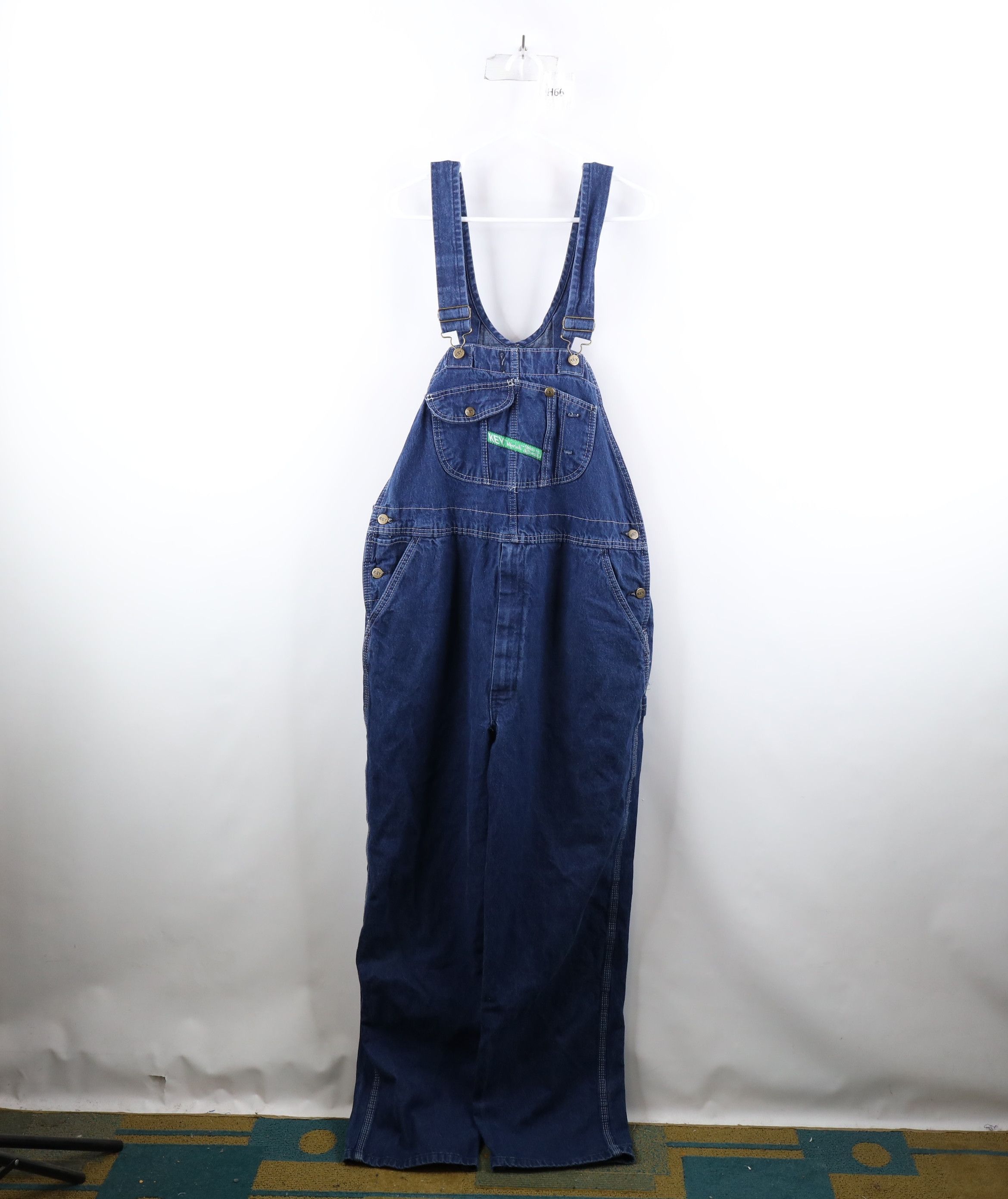 image of Vintage 90's Streetwear Distressed Wide Leg Denim Overalls in Blue, Men's (Size 40)