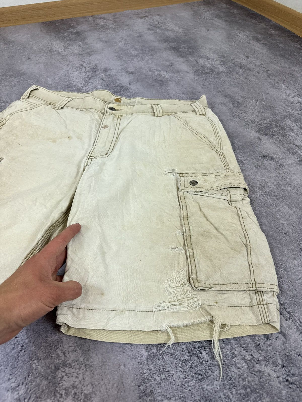 Carhartt Vintage Carhartt Distressed Cargo Baggy USA Opium Shorts Size US 36 / EU 52 - 9 Thumbnail