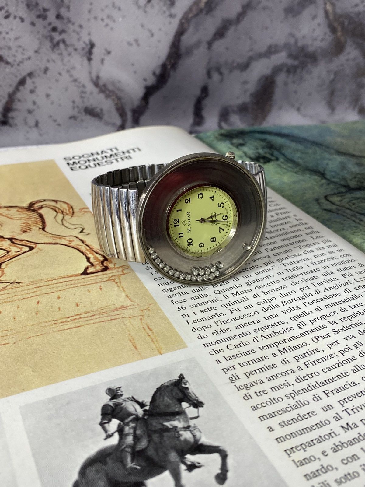 Japanese Brand Vintage Seastar Floating Crystals Watch Silver Y2K Style Size ONE SIZE - 3 Thumbnail
