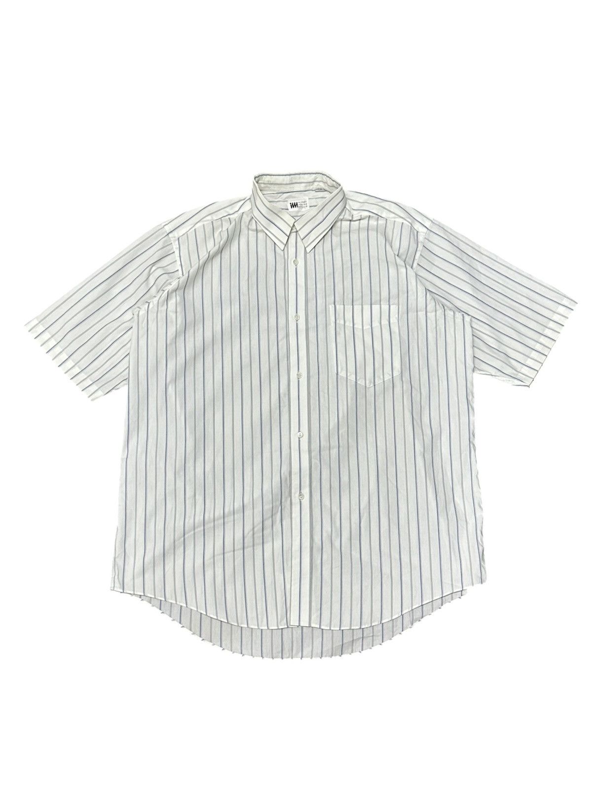 Issey Miyake 1990 - Issey Miyake Design Studio Vertical Stripe Shirt Size US XL / EU 56 / 4 - 1 Thumbnail