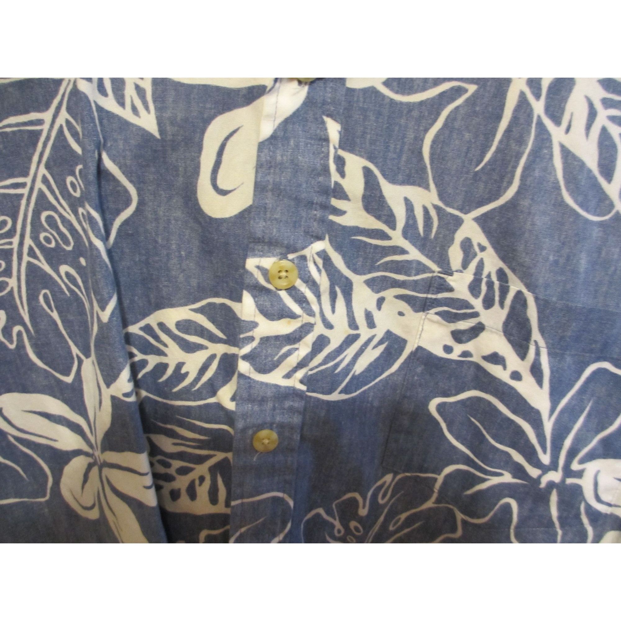 Other Cooke Street Honolulu M Blue & White Hawaiian Floral Button- Size US M / EU 48-50 / 2 - 3 Thumbnail