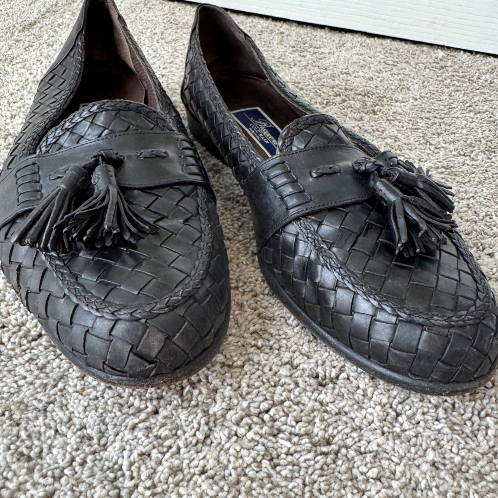 Bragano‎ Kiltie Tassel Loafer Dress Shoe Men\'s Size 11 Woven Black Leather Italy Bragano by Cole Haan Mens Woven Leather Tassel Loafer Black  main image 3