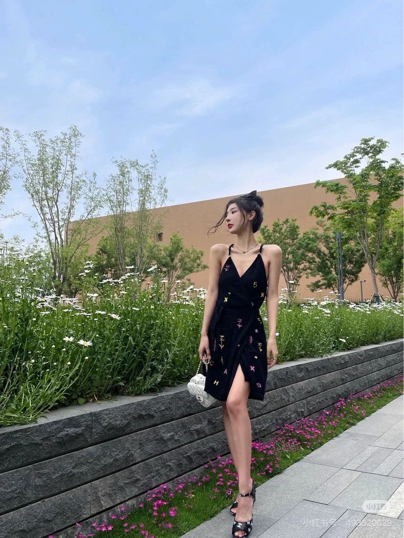 Chanel Chanel Black towel cotton logo suspender skirt 2504-Nextarr Size XS / US 0-2 / IT 36-38 - 7 Thumbnail