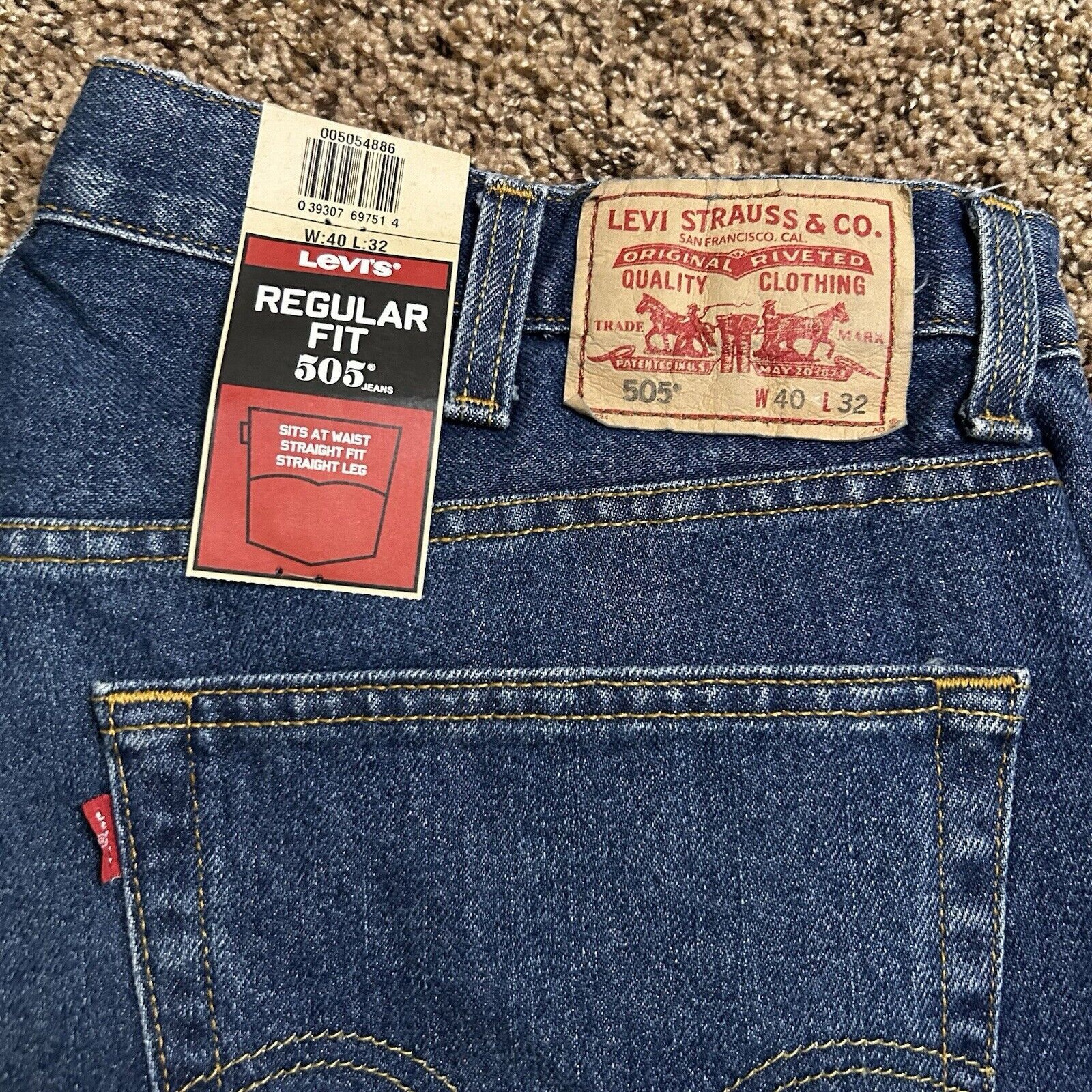 Levi's 2008 Y2K Levi's 505 Regular Fit Straight Leg Men's Jeans Size US 40 / EU 56 - 9 Thumbnail
