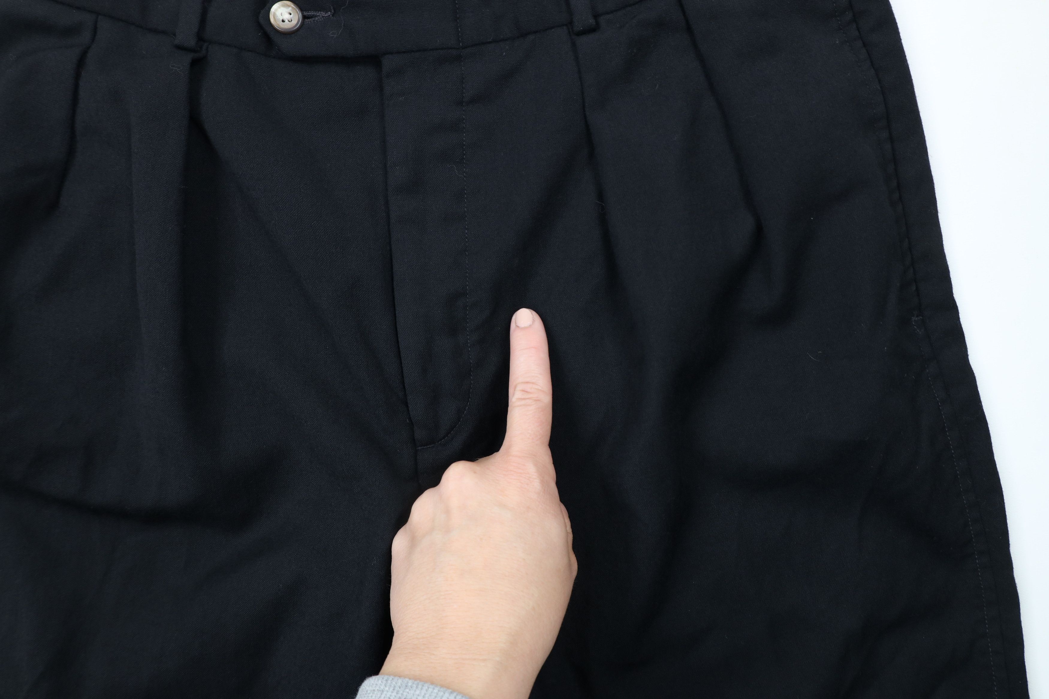 Lands' End × Vintage Vintage 90s Lands End Wide Leg Wool Chino Pants Black USA Size US 34 / EU 50 - 9 Thumbnail