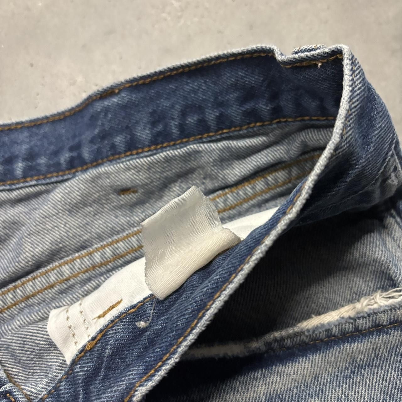 Japanese Brand × Vintage Crazy Vintage Y2K/2000s Grunge Faded Dark Wash Distressed Denim Jeans! Size US 34 / EU 50 - 8 Thumbnail