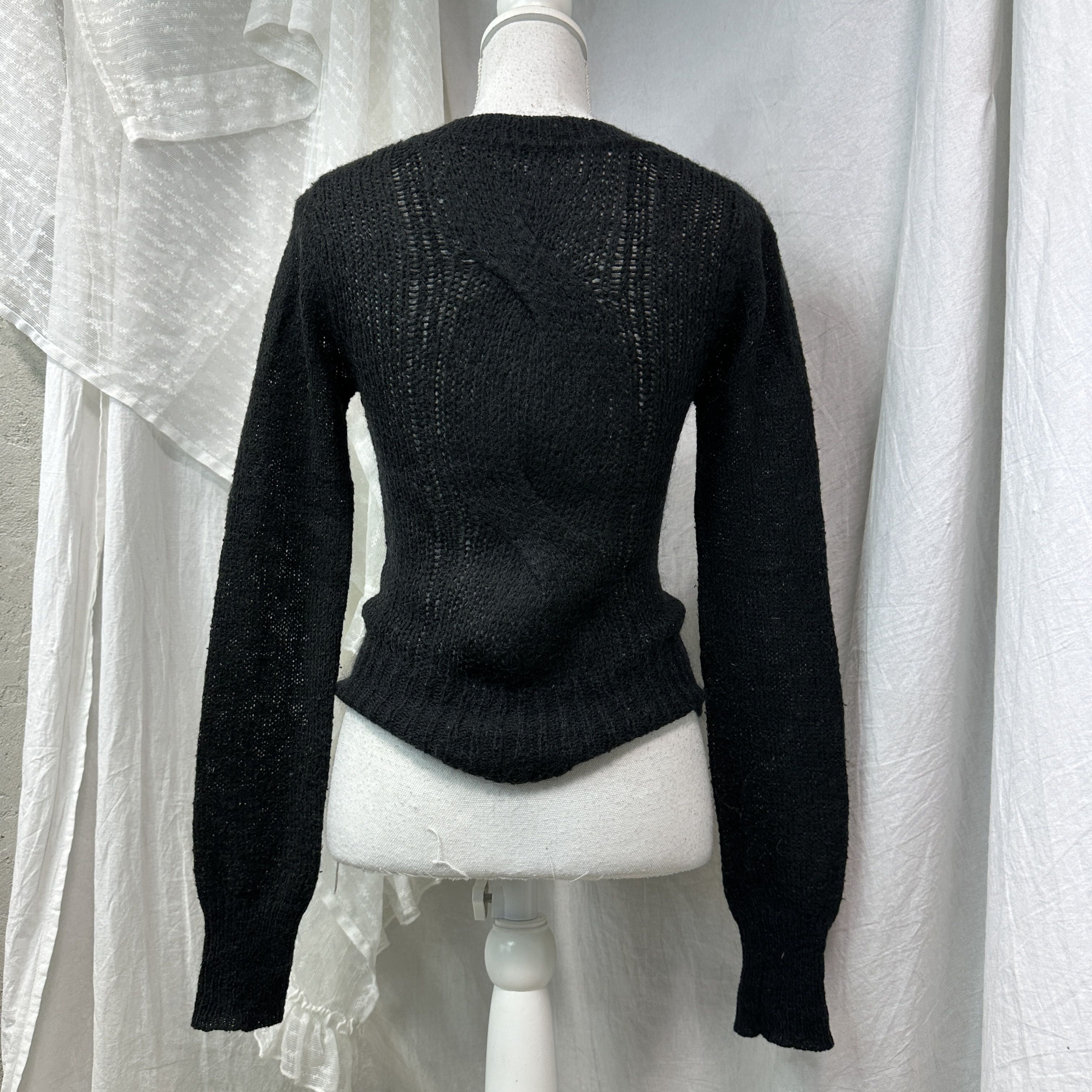 Vintage Vintage Cottage Knitted Black Intimissimi Cardigan Y2K Size S / US 4 / IT 40 - 5 Thumbnail