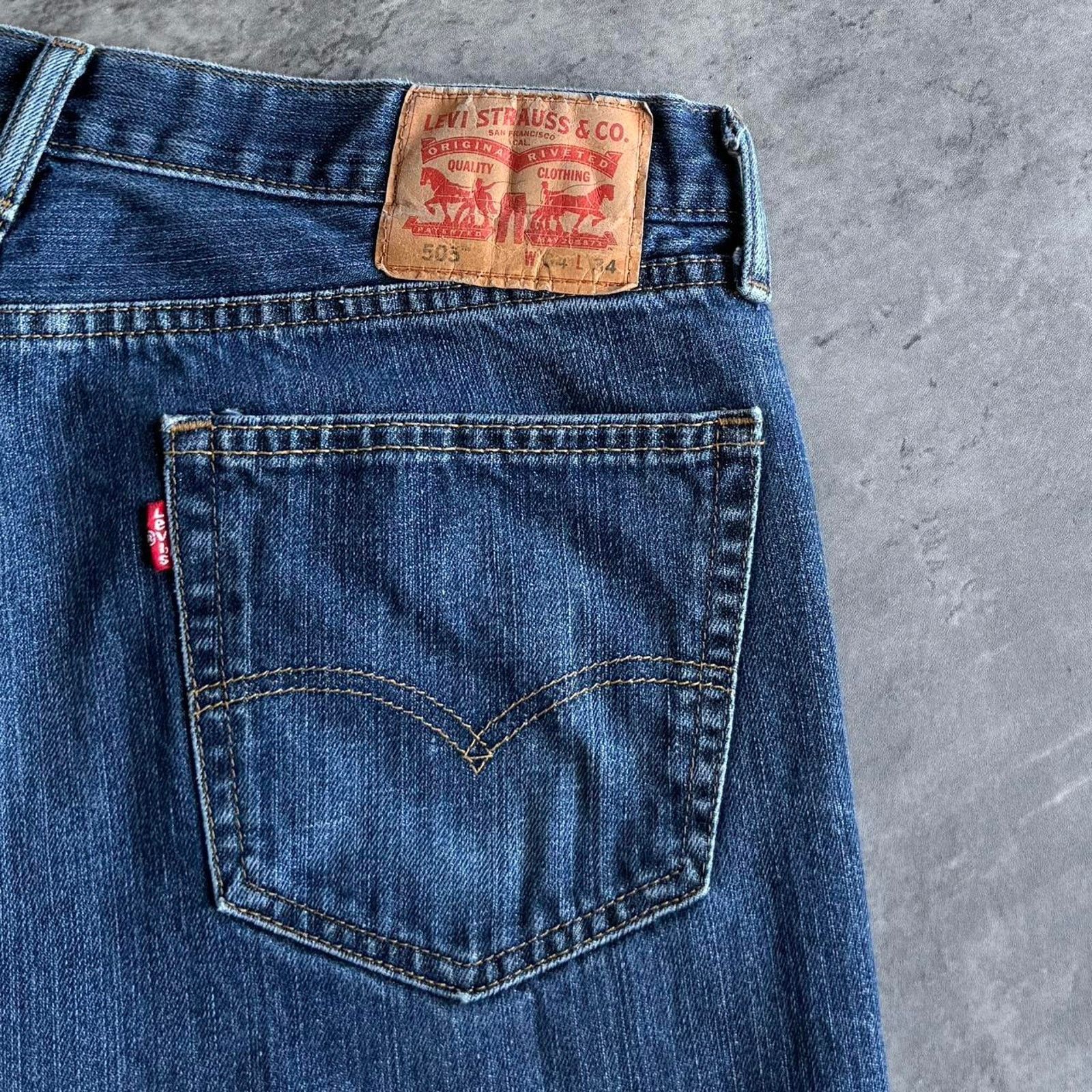 Levi's × Levi's Vintage Clothing × Vintage Vintage Y2K Levi’s 505 Essential Blue Cyber Tech Denim Jeans Size US 34 / EU 50 - 3 Thumbnail
