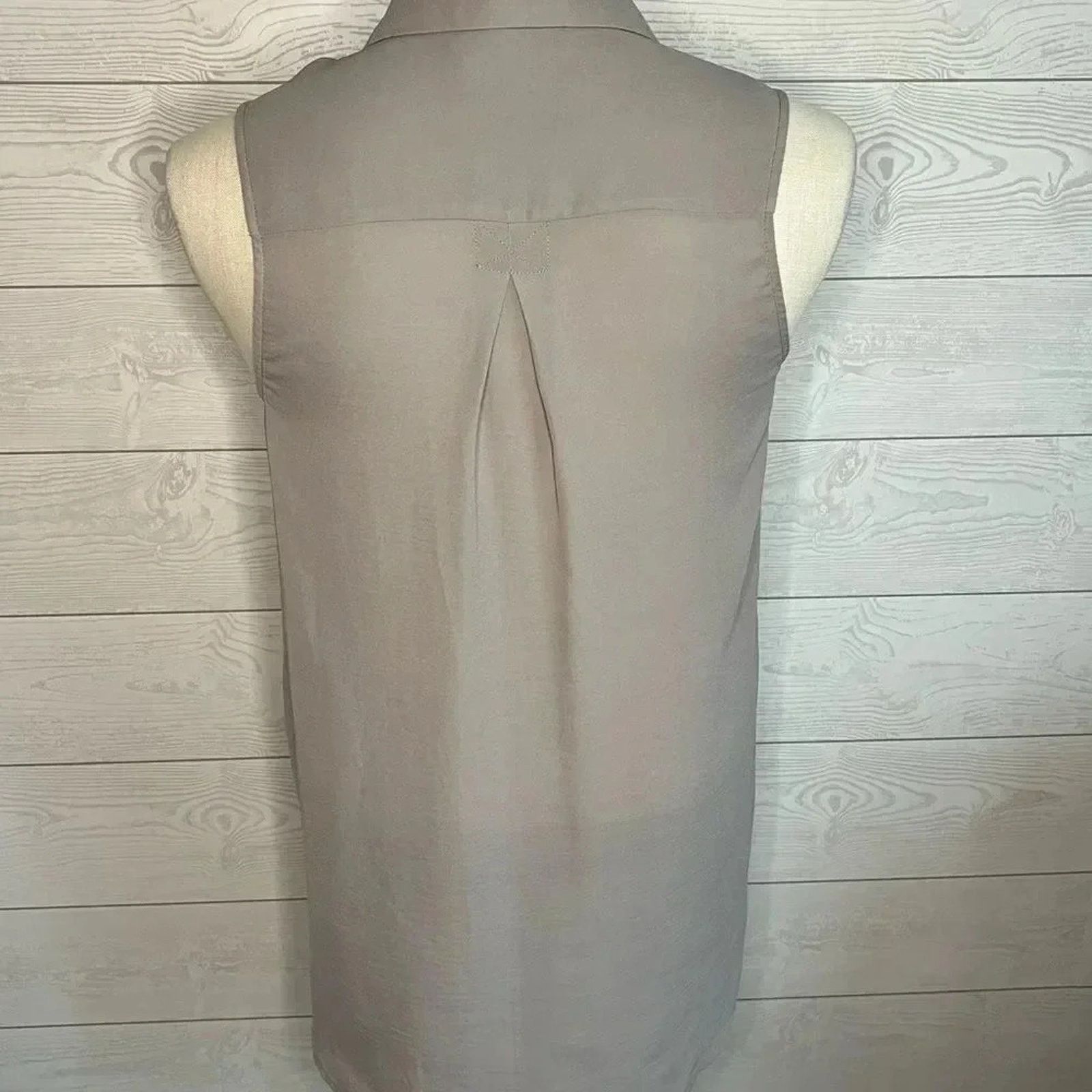 Divided Divided Gray Sleeveless Shirt Collared Workwear Size 4 Size S / US 4 / IT 40 - 3 Thumbnail