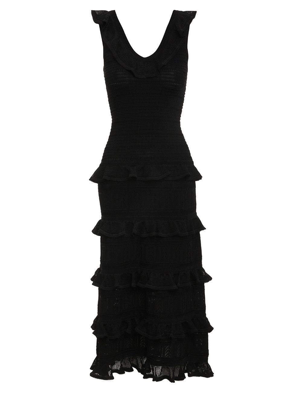 Zimmermann oc11z0425 Luminosity Ruffle Tank Dress in Black Size S / US 4 / IT 40 - 7 Thumbnail