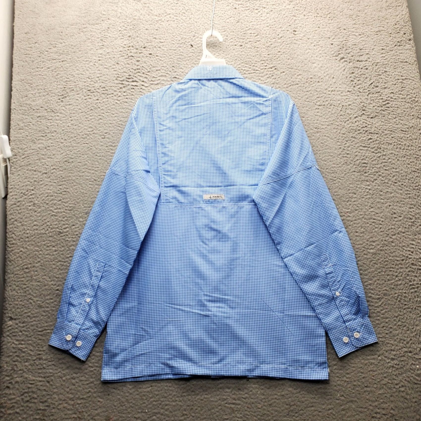 Habitat Habit Fishing Shirt Mens Small Multi Gingham Vented Back Collar Button Up Blue Size US S / EU 44-46 / 1 - 2 Thumbnail