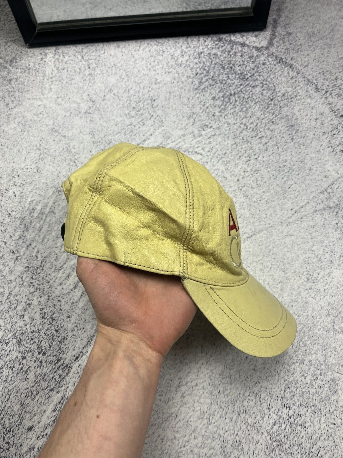 Vintage Vintage Audi Big Logo Leather Racing Cap Hat Moto 90’s Rare Size ONE SIZE - 5 Thumbnail
