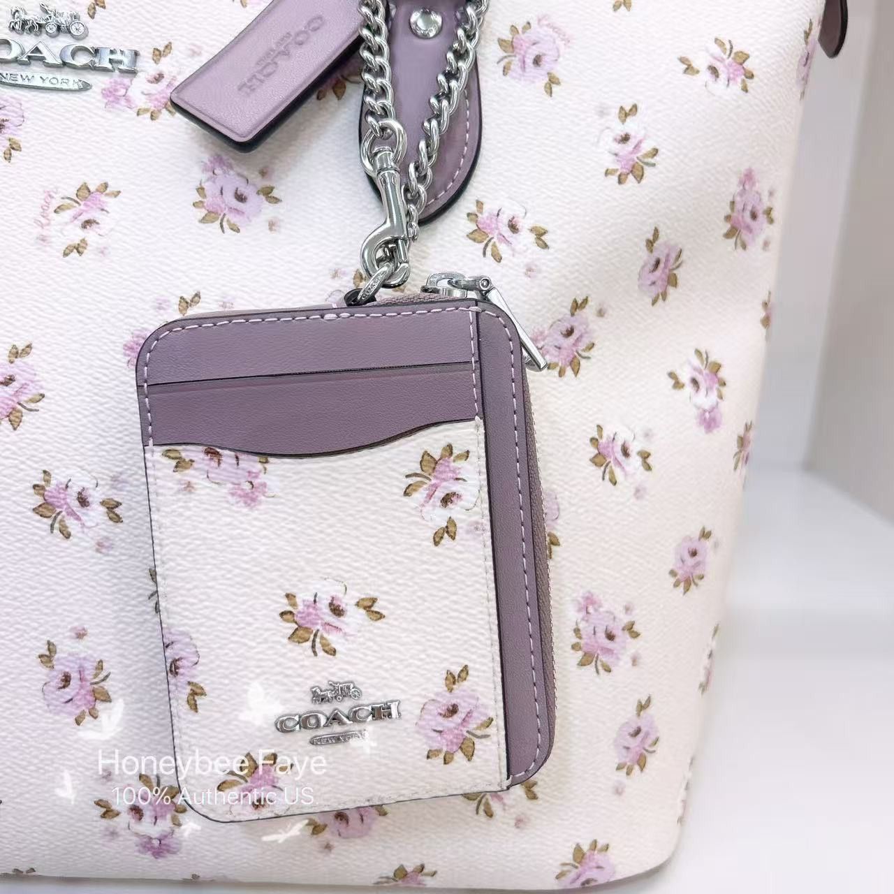 Coach Zip Card Case With Floral Print CAU43 Size ONE SIZE - 3 Thumbnail