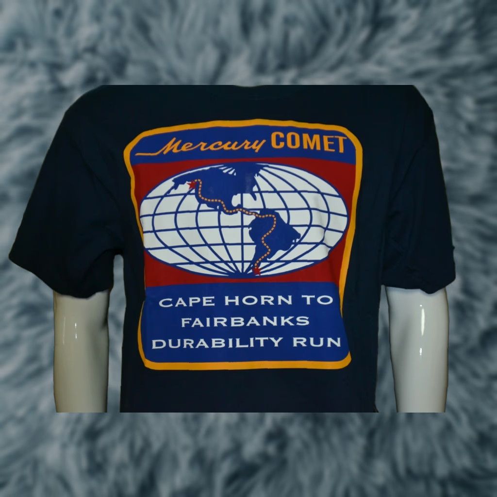 Gildan VINTAGE Mercury Comet Durability Run 1964 Graphic Tee T Shirt 2XL MEN Blue Gildan 100% Cotton Short Sleeve 1960s Racing Cars Mens Size US XXL / EU 58 / 5 - 1 Thumbnail